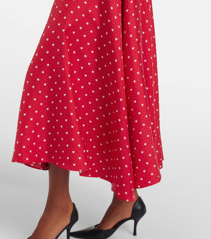 Printed silk twill midi dress 5