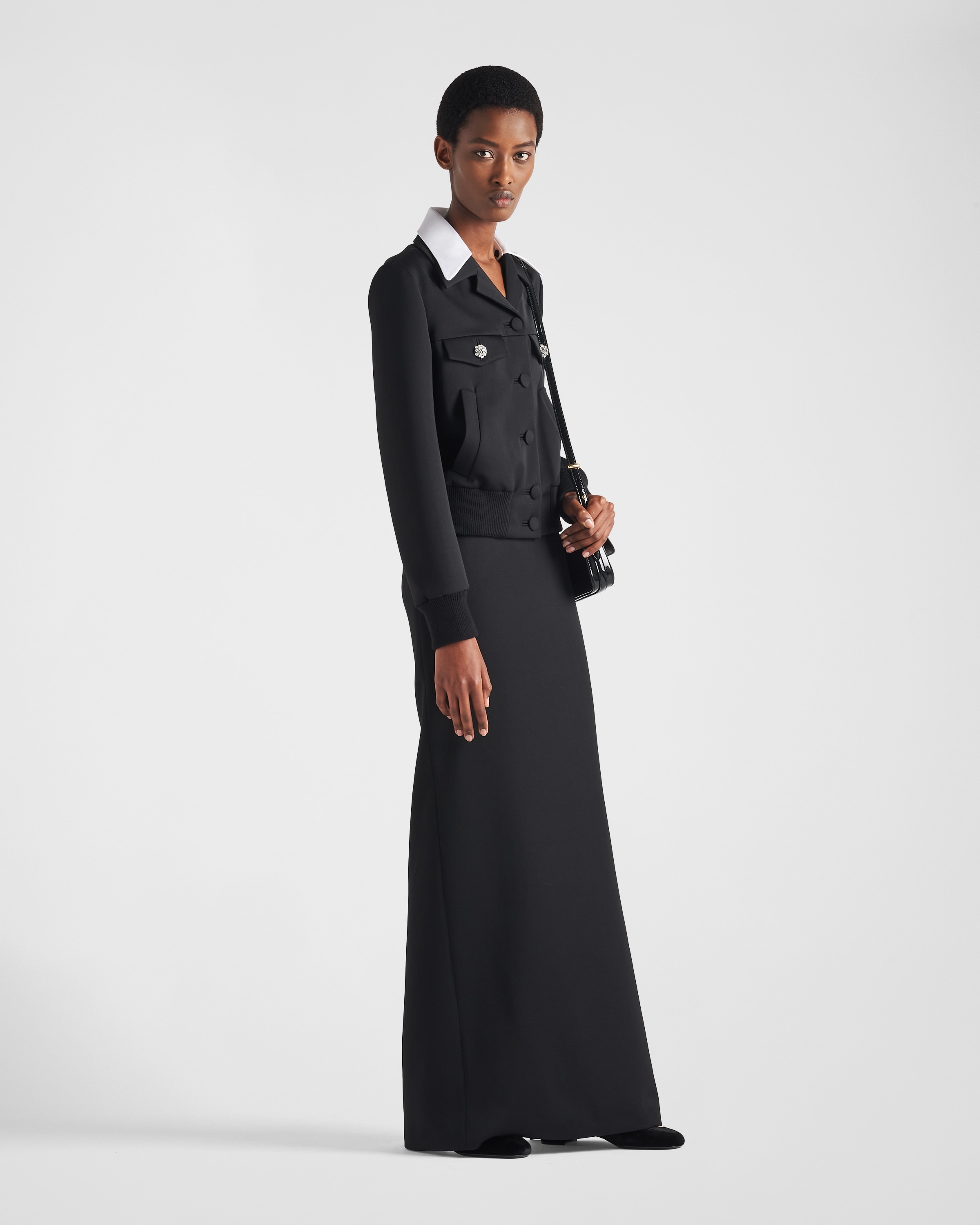Long wool satin skirt - 2