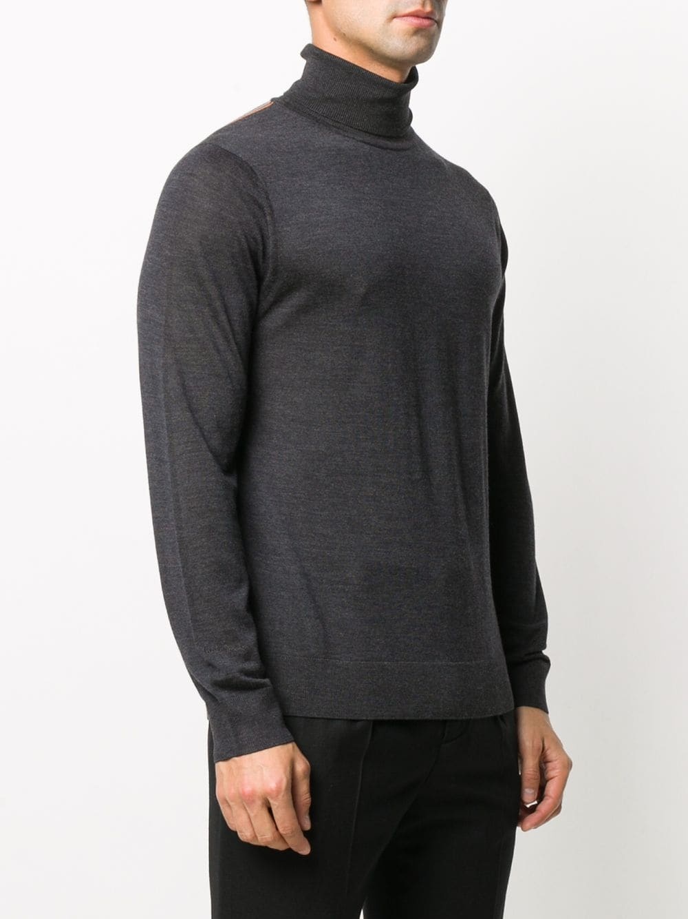 roll-neck fine-knit jumper - 3