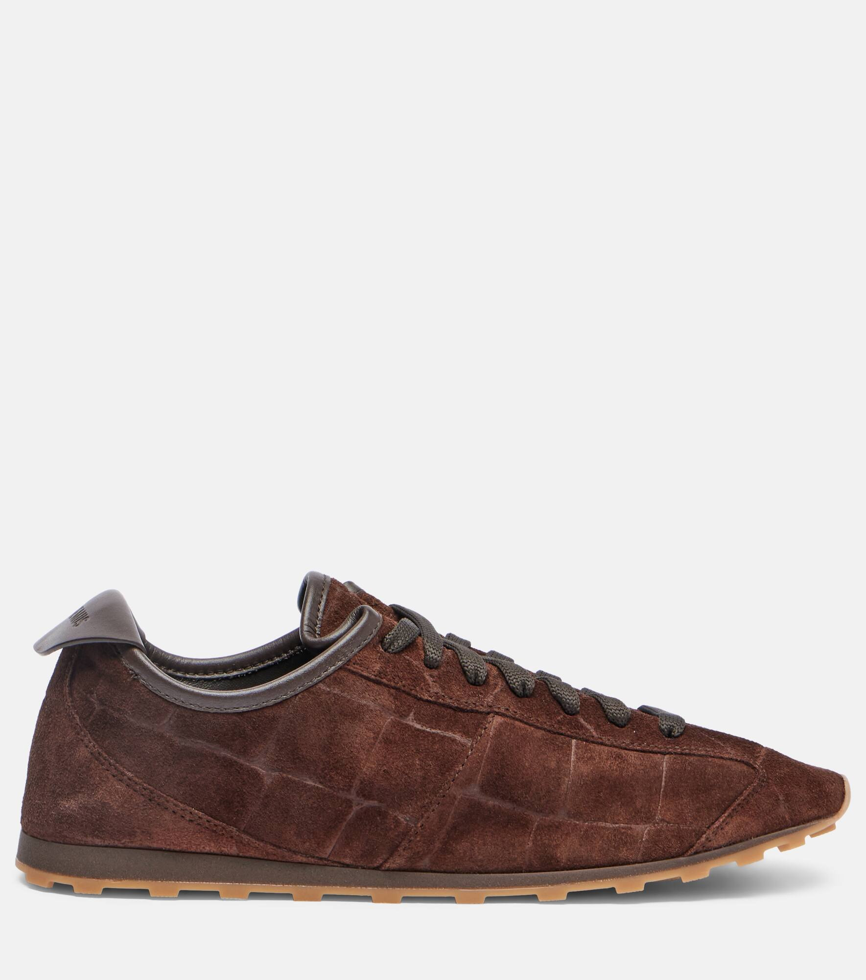 Tennis croc-effect suede sneakers - 4
