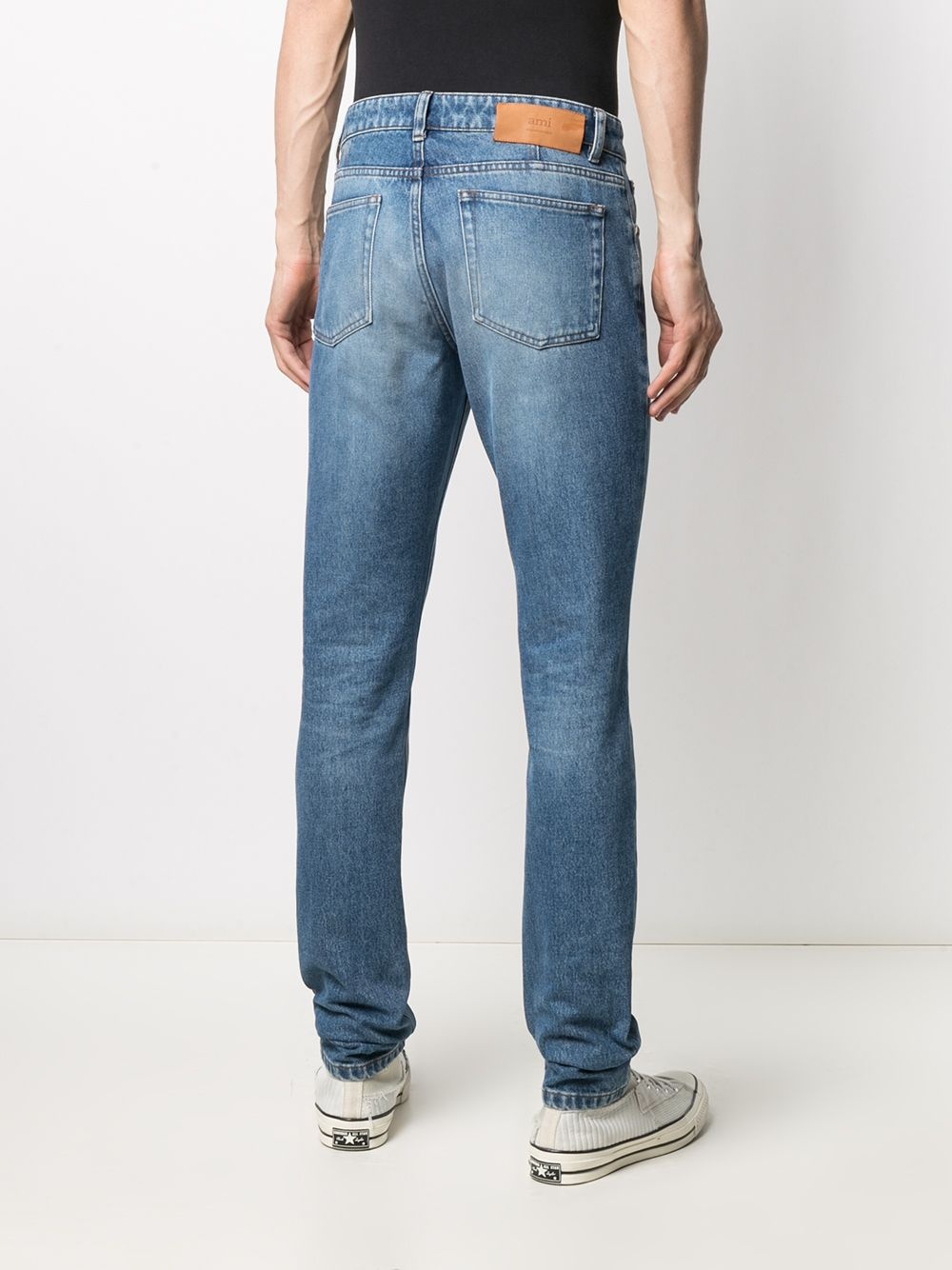 mid-rise faded slim-fit jeans - 4