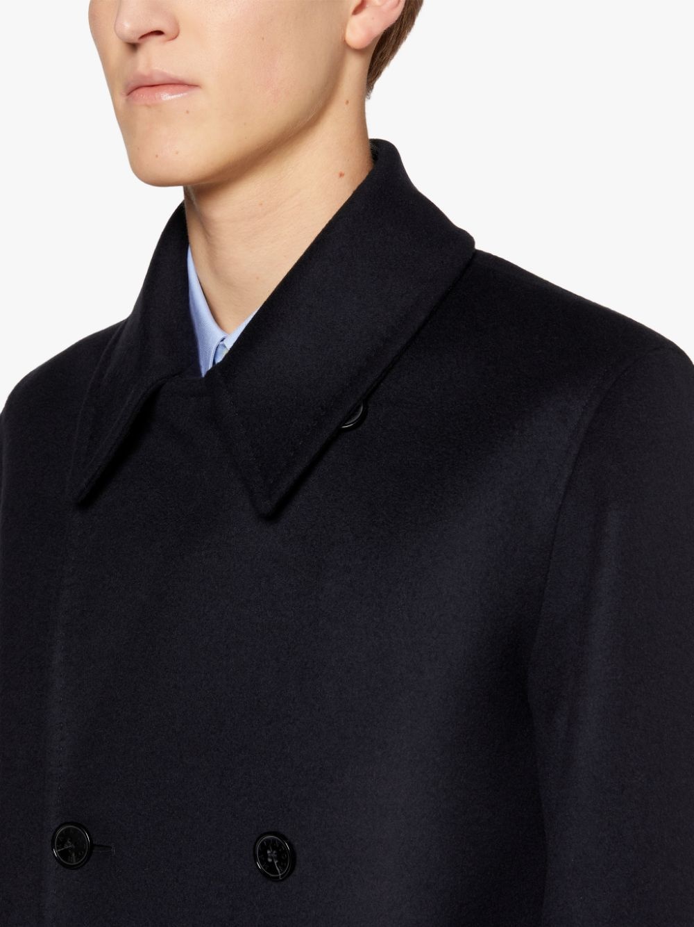 REDFORD NAVY WOOL & CASHMERE DOUBLE BREASTED COAT | GM-1101 - 5