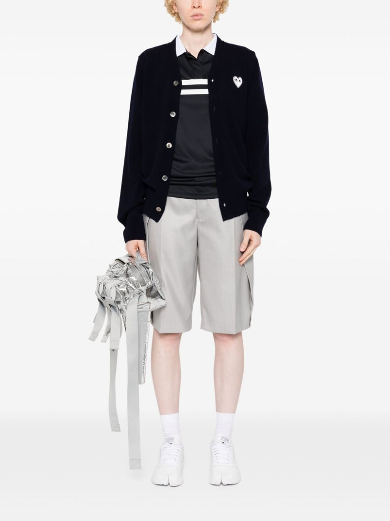 Comme des Garçons PLAY Heart-patch wool cardigan outlook
