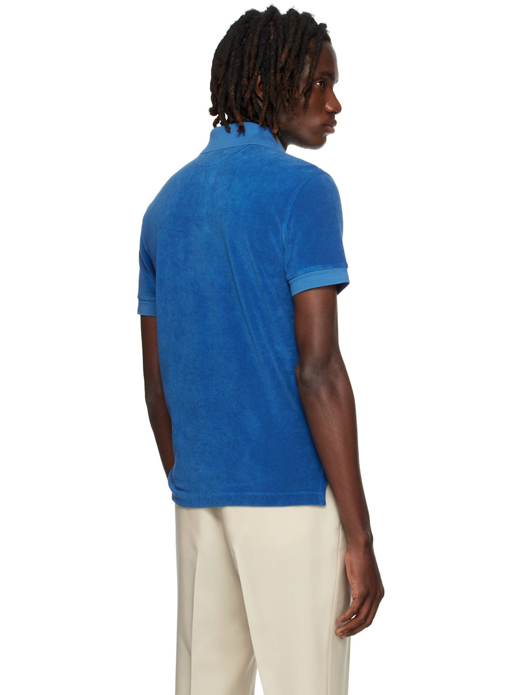 Blue Towelling Polo - 3