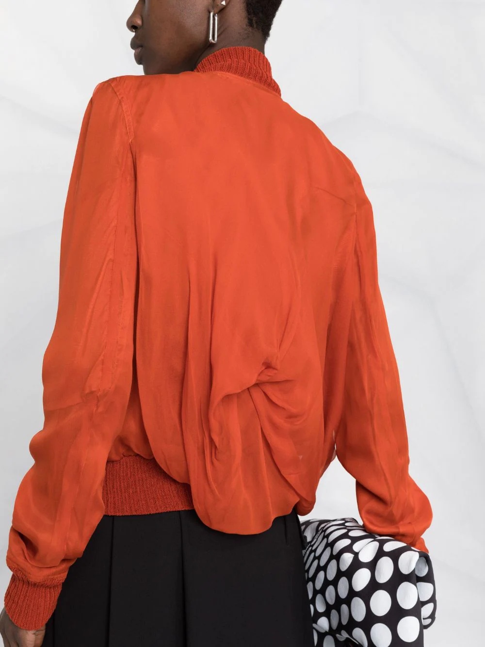 draped-detail bomber jacket - 3