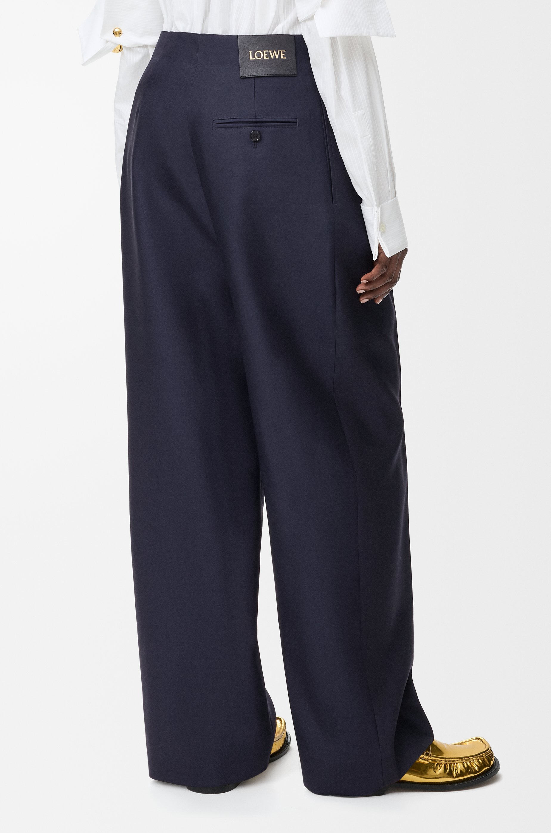 Belted trousers in wool and silk - 4