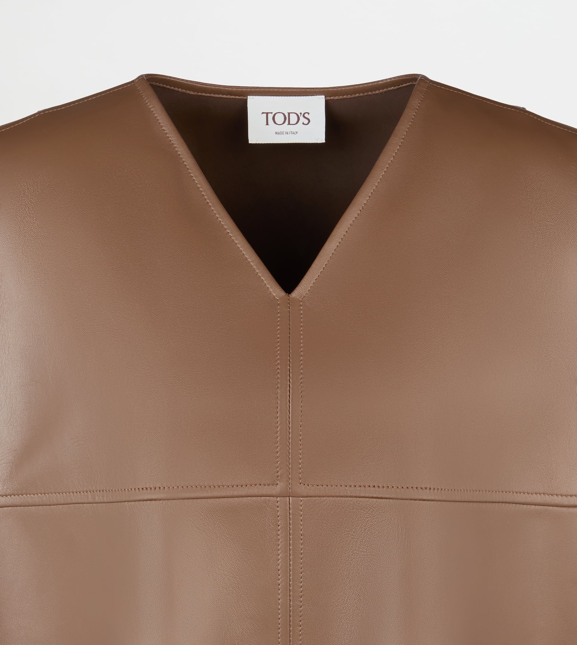 TUNIC IN LEATHER - BROWN - 7