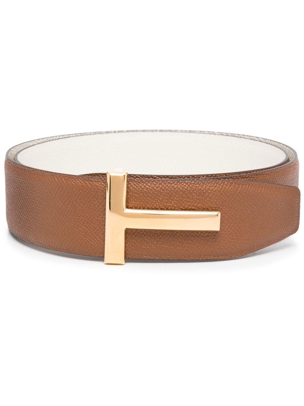 T-buckle reversible leather belt - 1