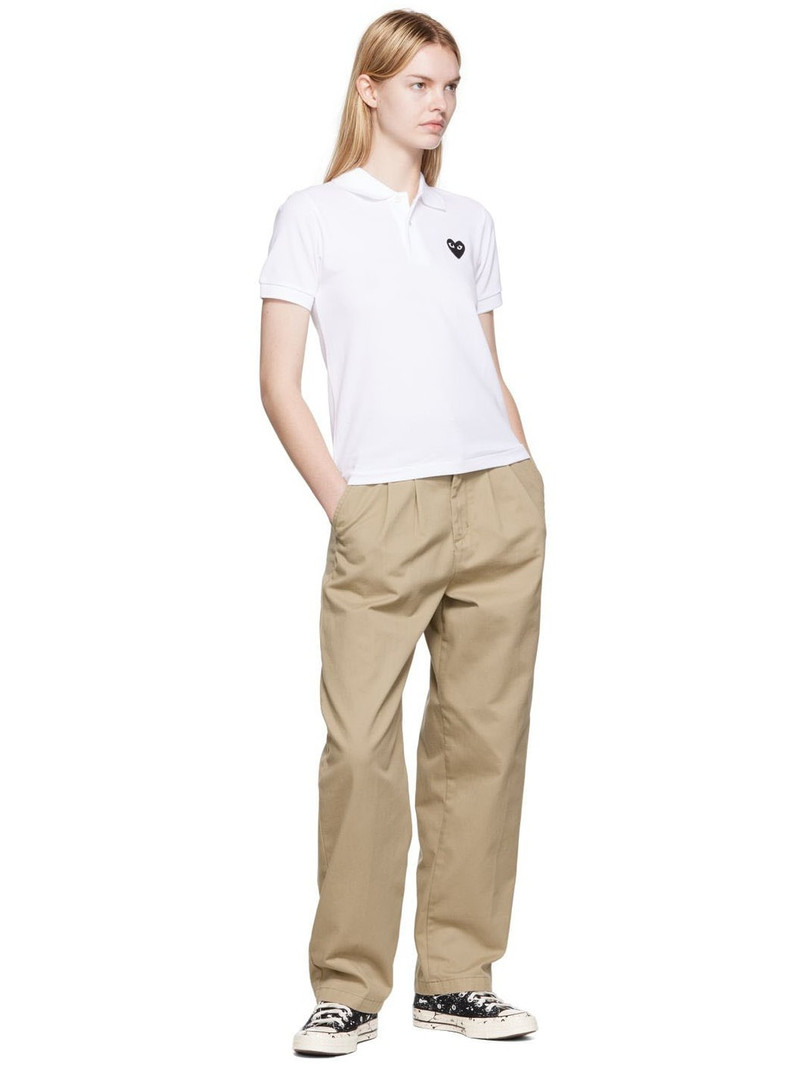 Comme des Garçons PLAY White Heart Patch Polo outlook