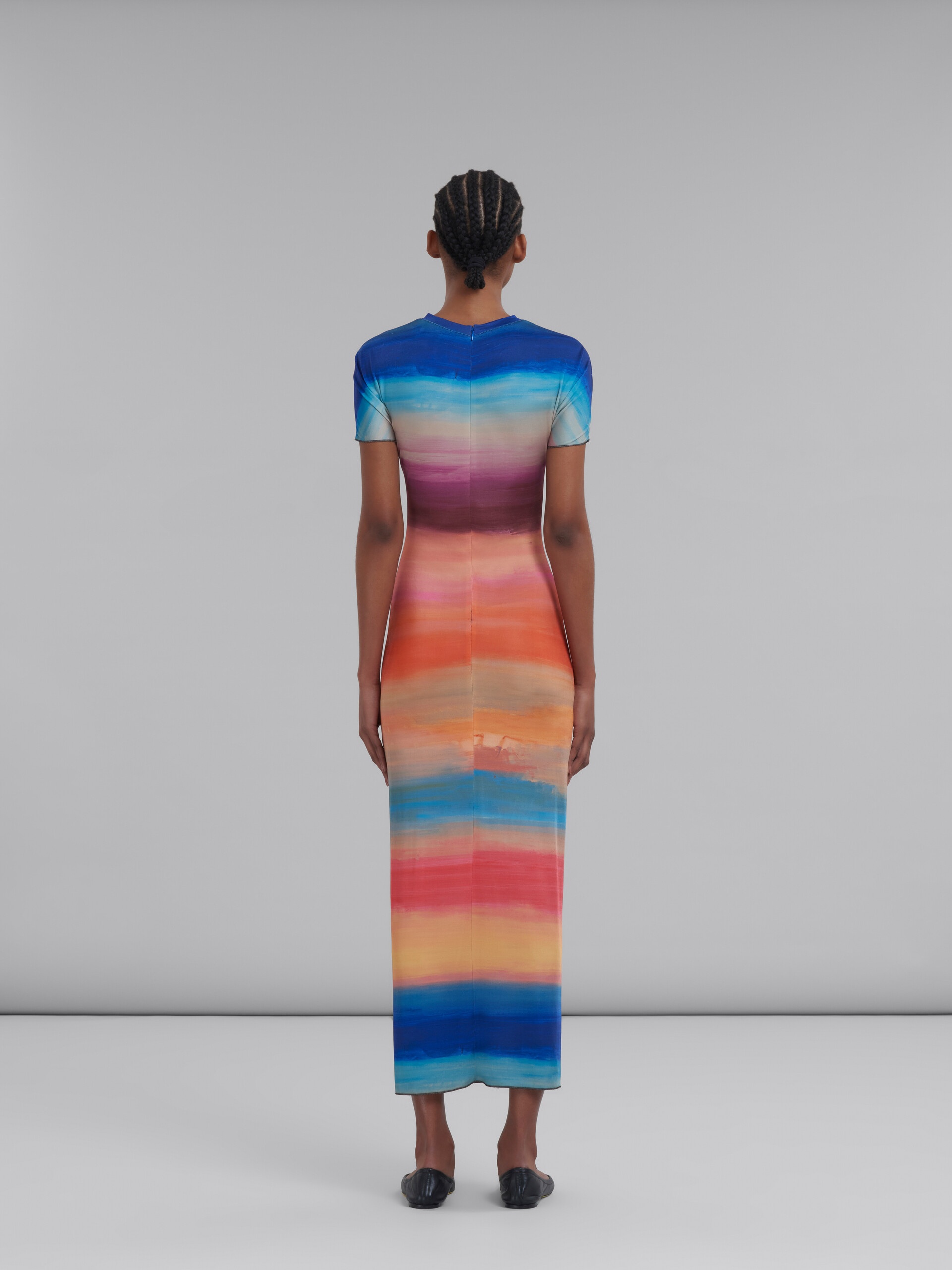MULTICOLOURED VISCOSE DRESS WITH DARK SIDE OF THE MOON - 3