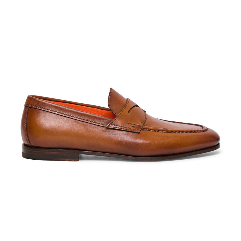 Men’s brown leather penny loafer - 1