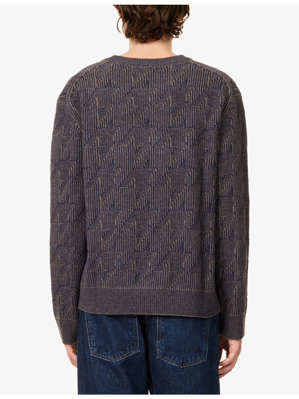 Jacquard-Pattern Crewneck Wool Jumper - 4