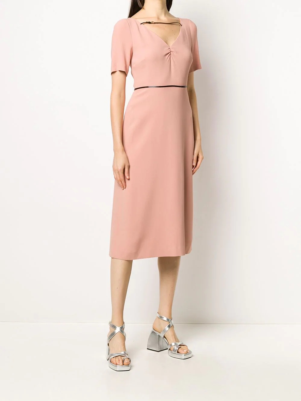 Square G strap midi dress - 4