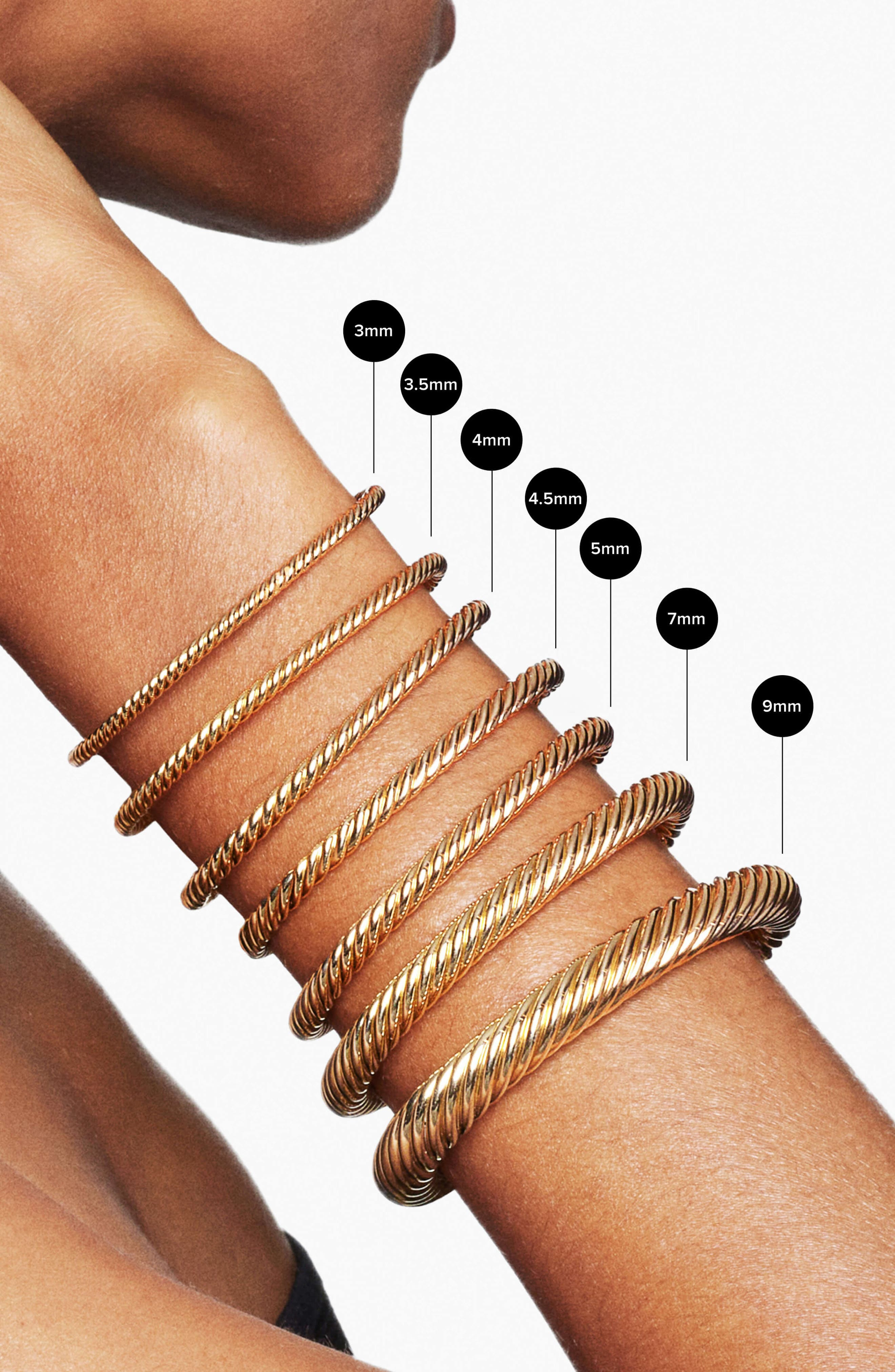 David Yurman Cable Classics Bracelet with Semiprecious Stones & Diamonds, 5mm in Yellow Gold/Diamond - 3