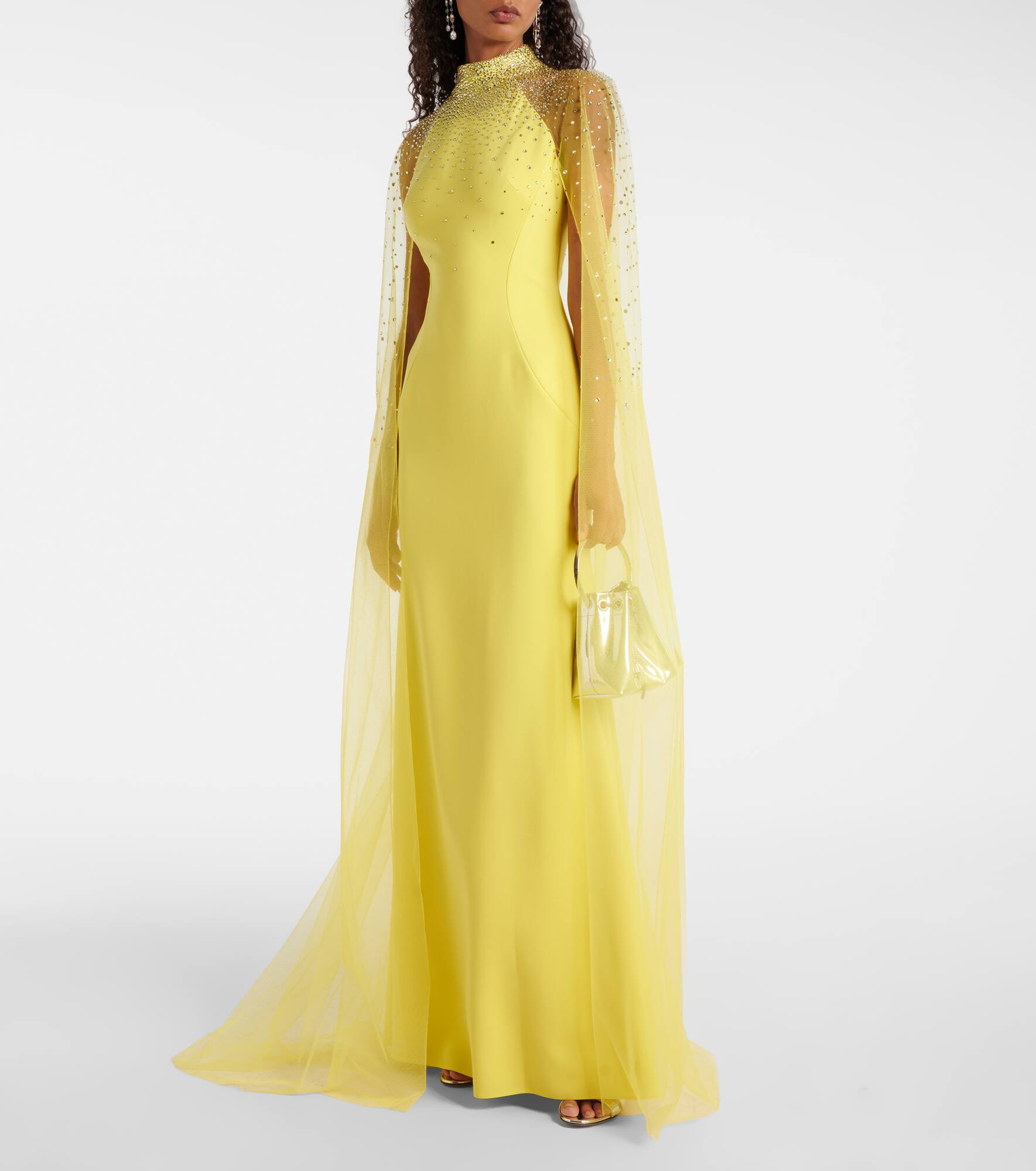 Limelight caped embellished gown - 2