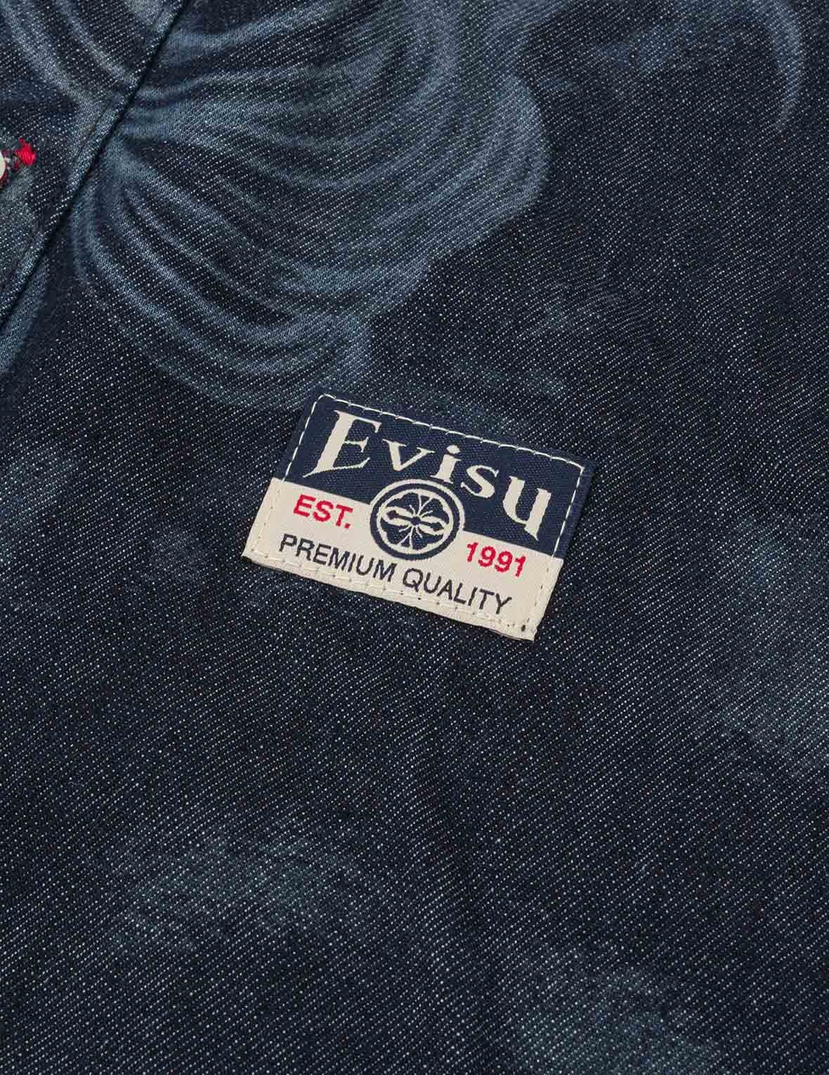 Hakutaku Laser Printed Relax Fit Denim shirt - 10