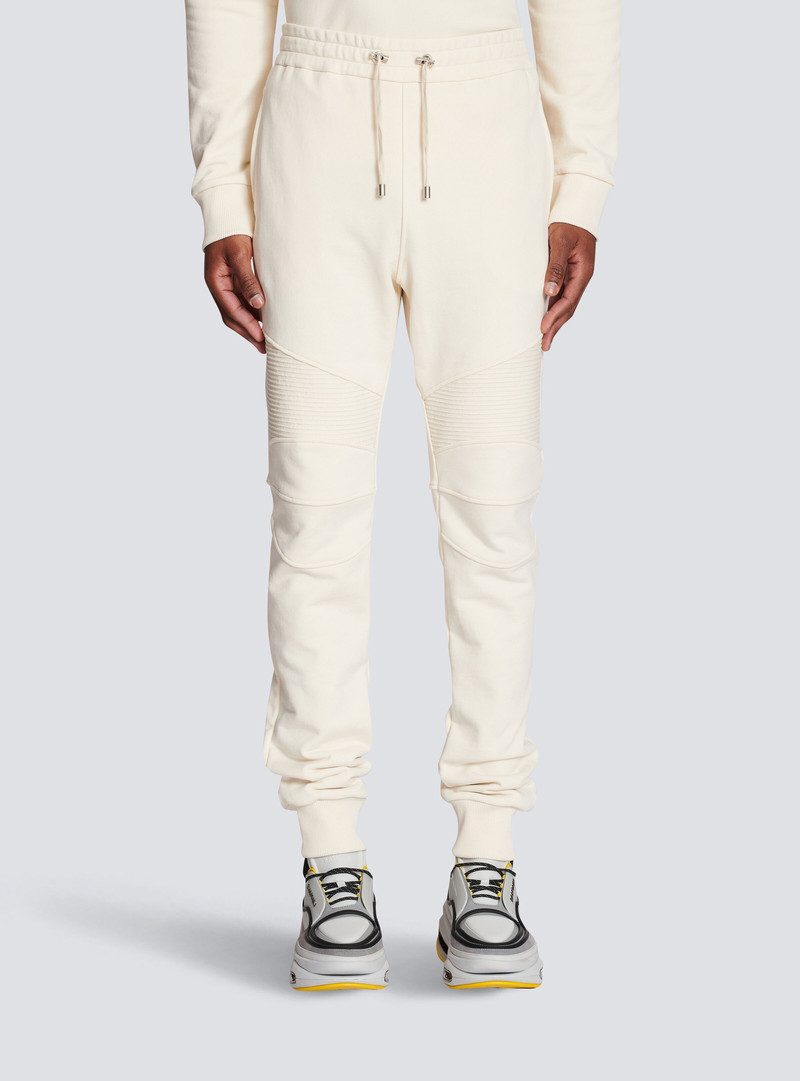 Balmain logo printed cotton jogging bottoms 5