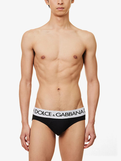 Dolce & Gabbana Logo-waistband stretch-cotton briefs outlook
