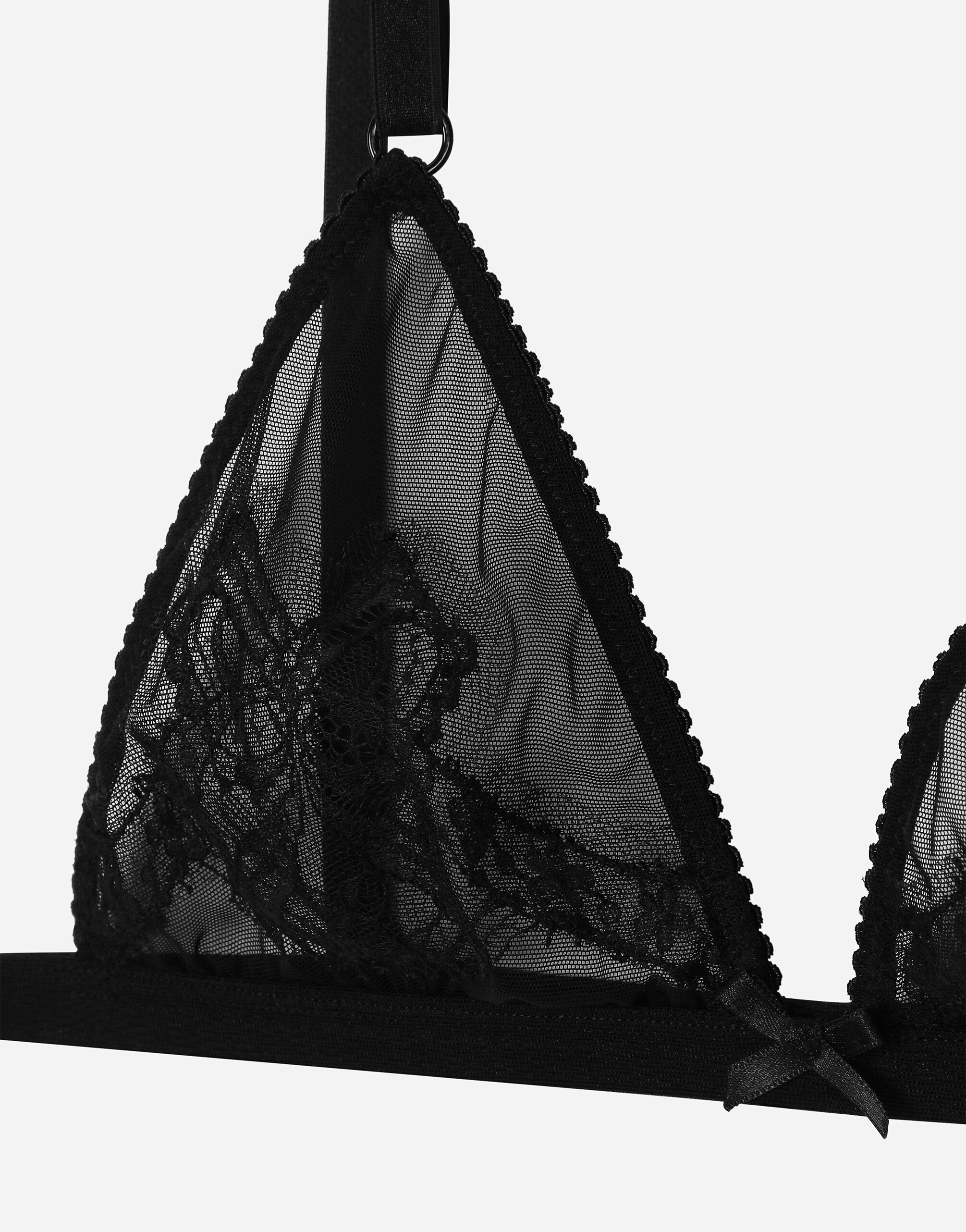 Lace and tulle soft-cup triangle bra - 4
