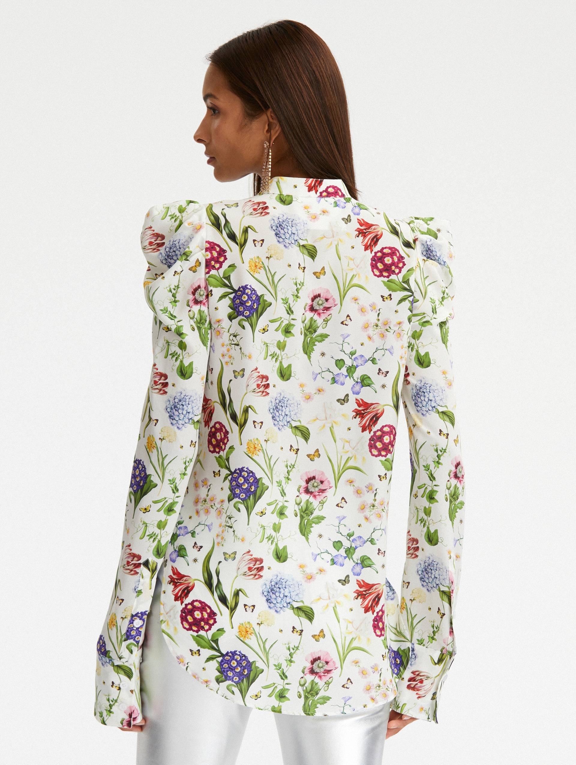 MINI MULTI FLORAL PUFF SLEEVE BLOUSE - 3