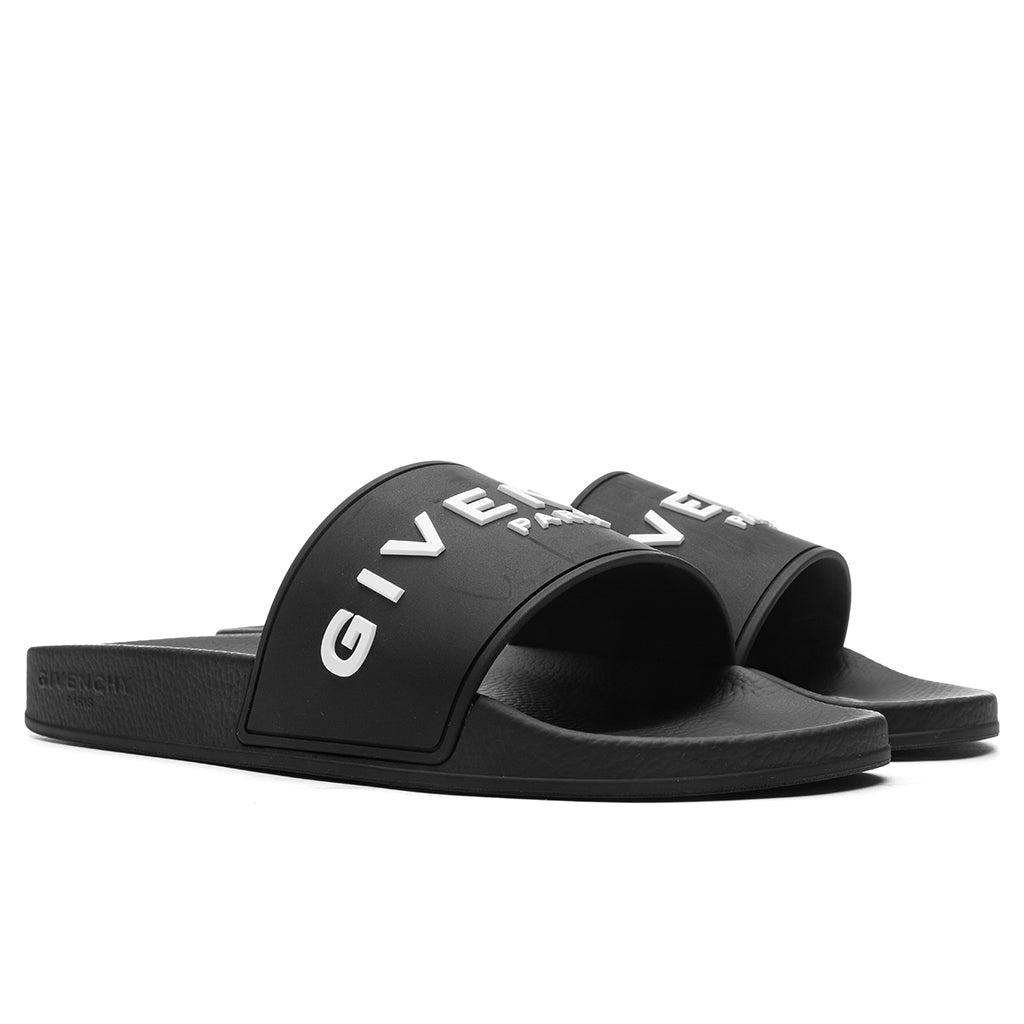 SLIDE FLAT SANDALS - BLACK - 2