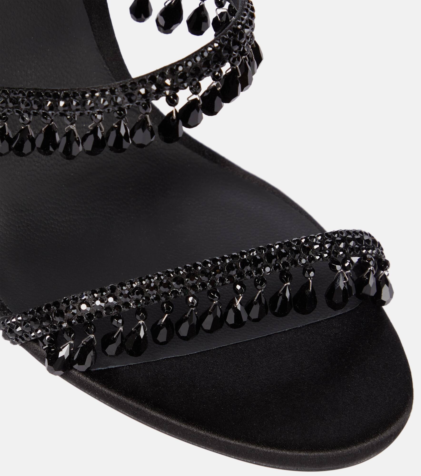 Chandelier embellished satin sandals - 6
