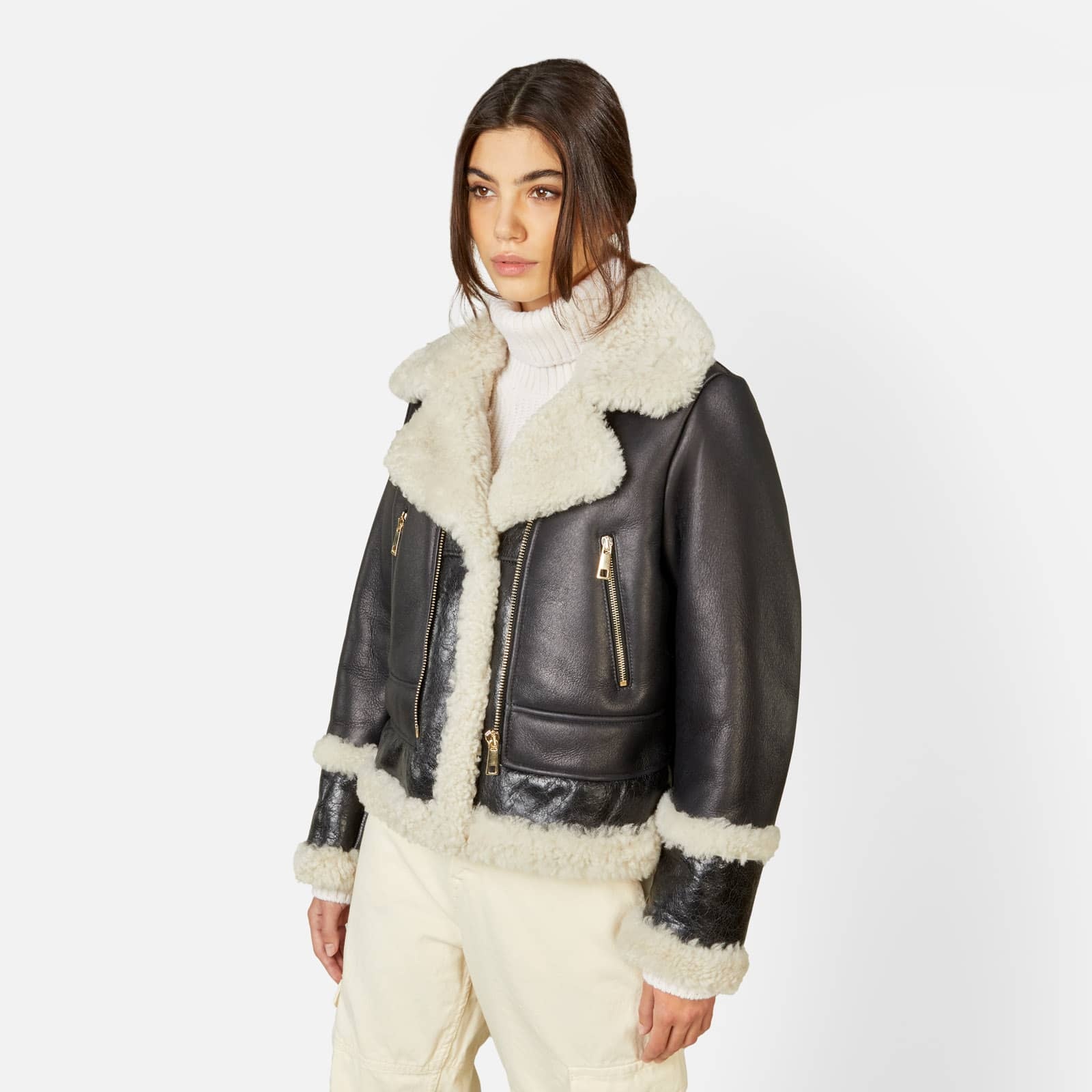 Biker in Sheepskin Black - 4
