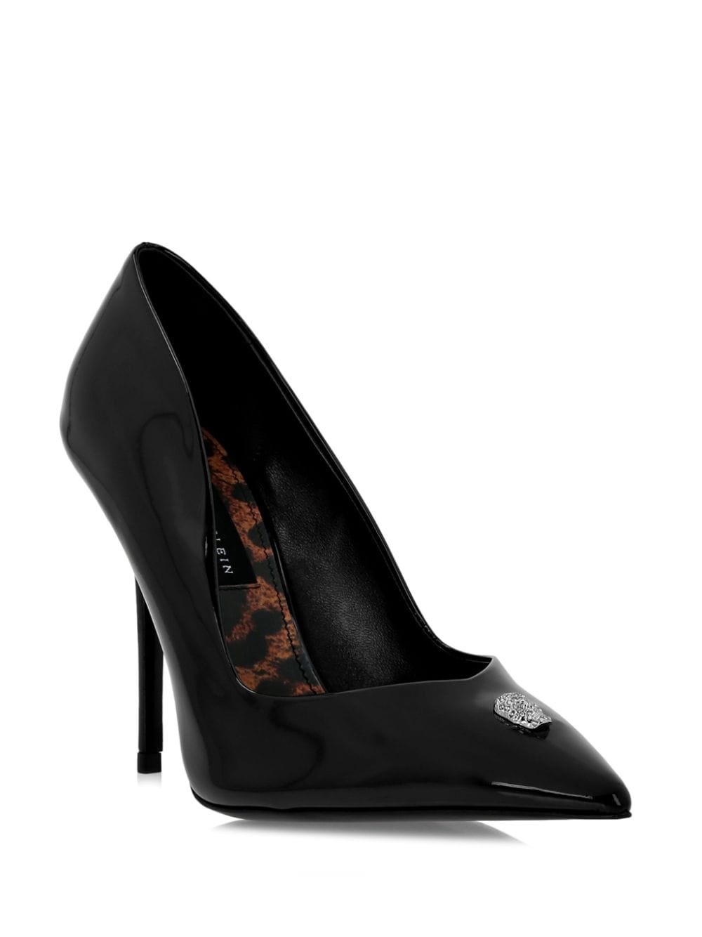 skull-appliquÃ© patent-leather pumps - 2