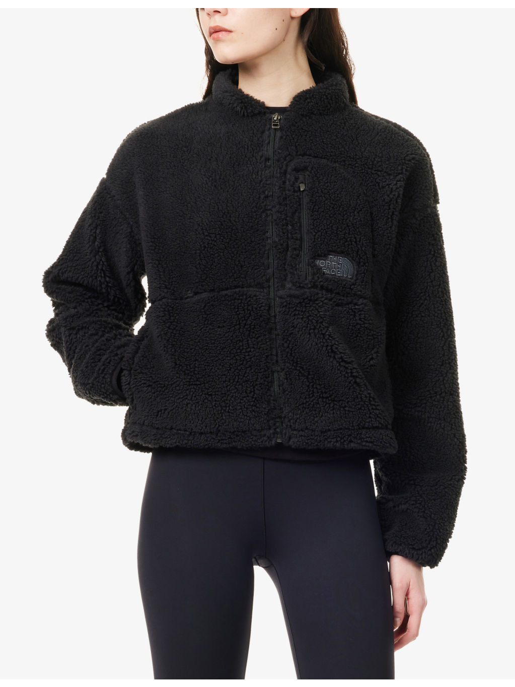 Boxy-fit mock-neck teddy jacket - 3
