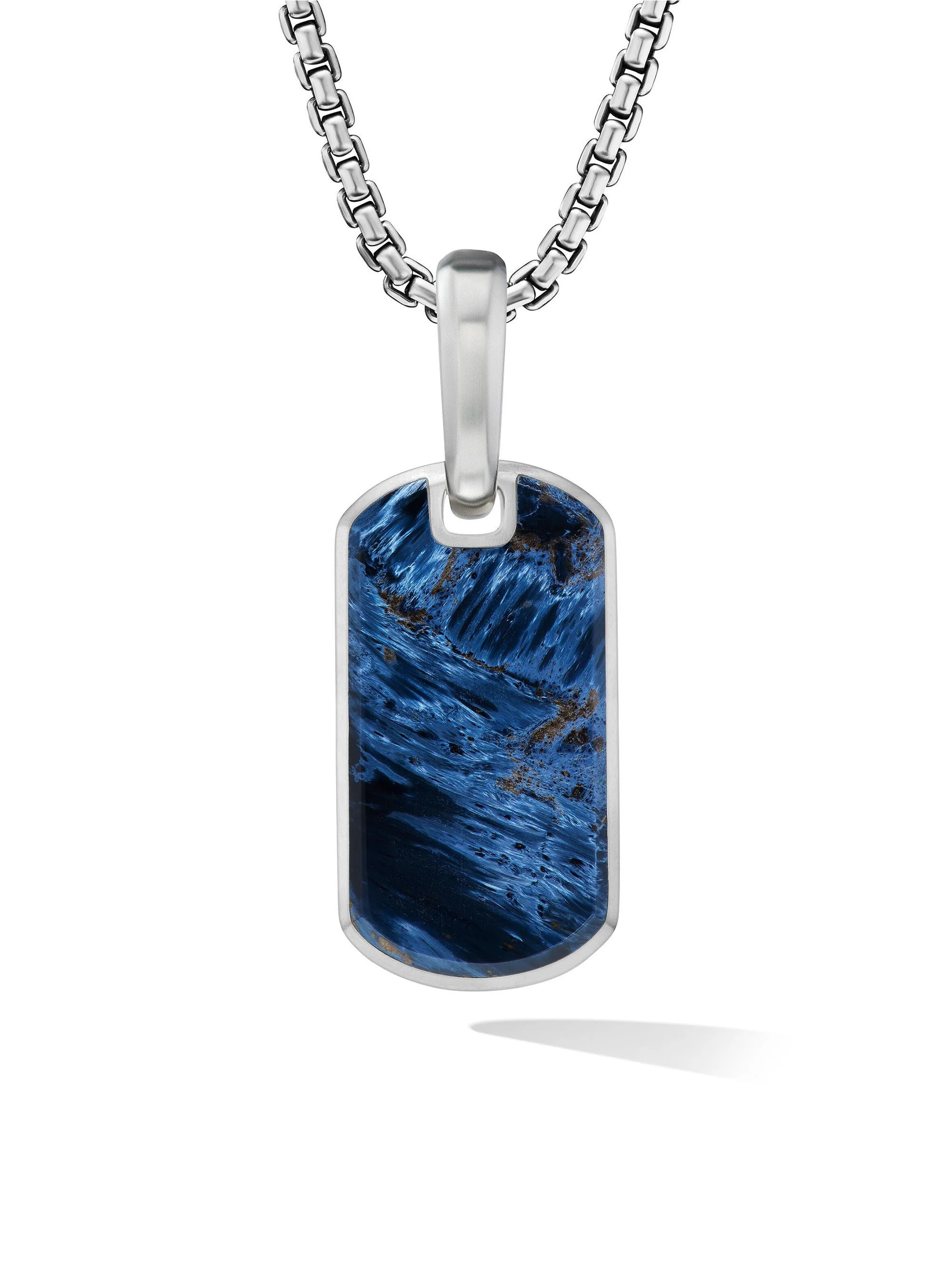 Men's Chevron Tag in Sterling Silver - Pietersite - 1