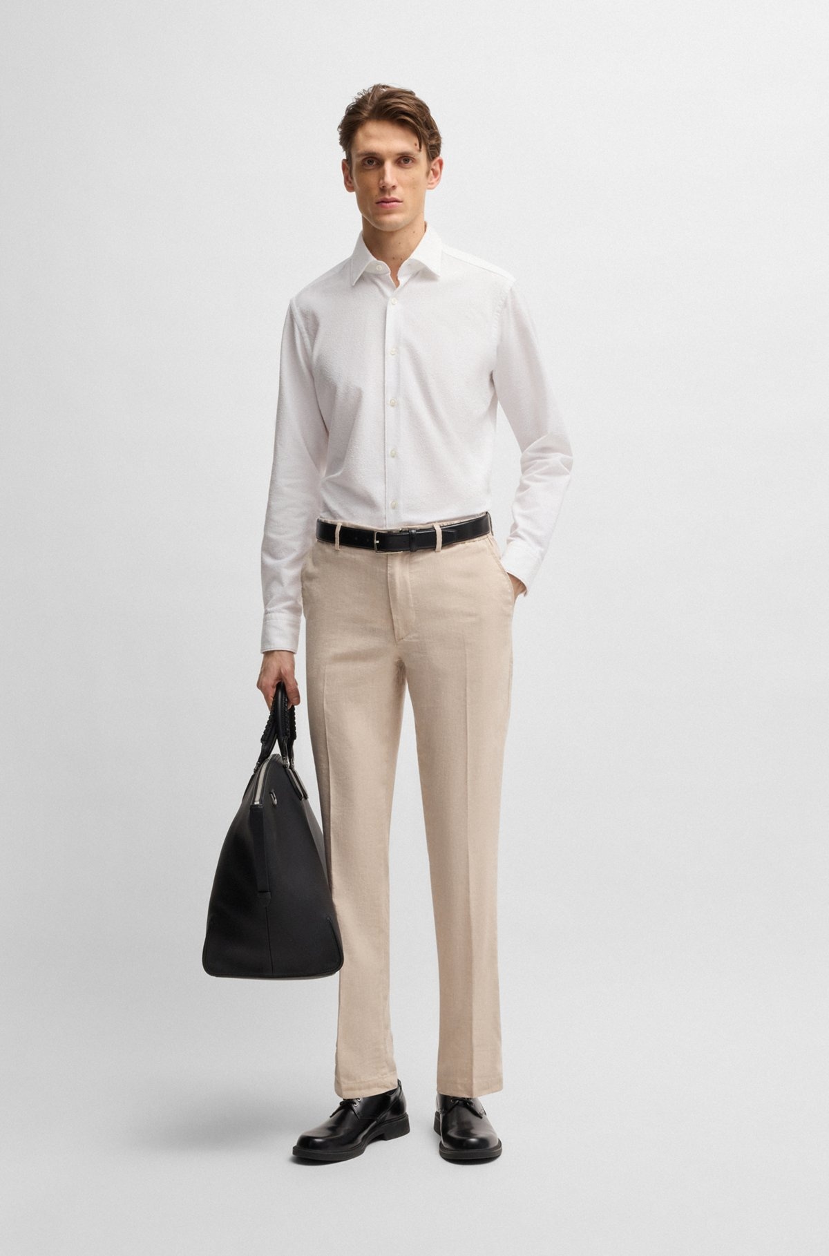 REGULAR-FIT SHIRT IN ITALIAN-MADE BOUCLÉ - 4