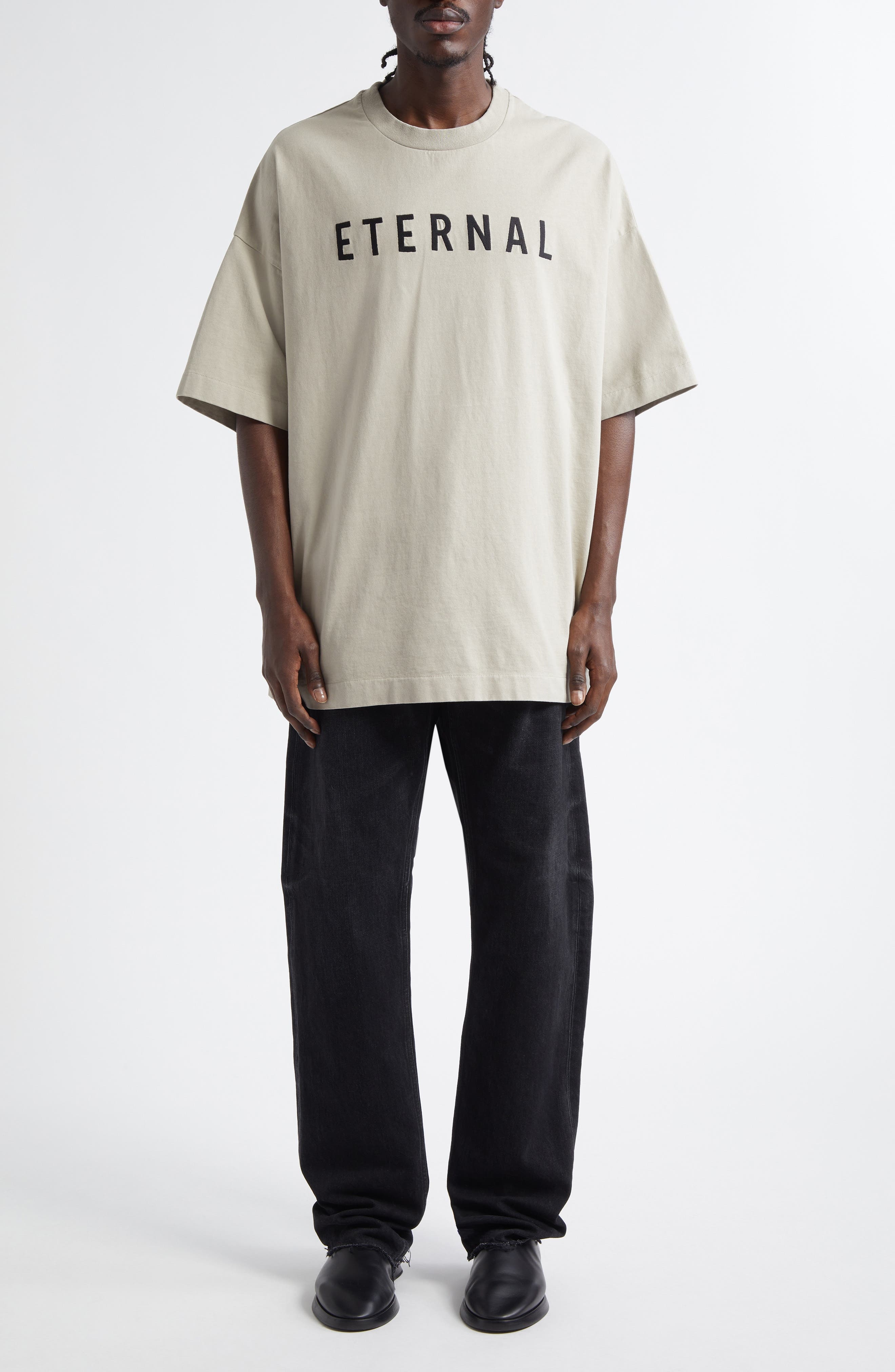 Fear of God Five-Pocket Raw Hem Straight Leg Jeans in Black at Nordstrom - 2