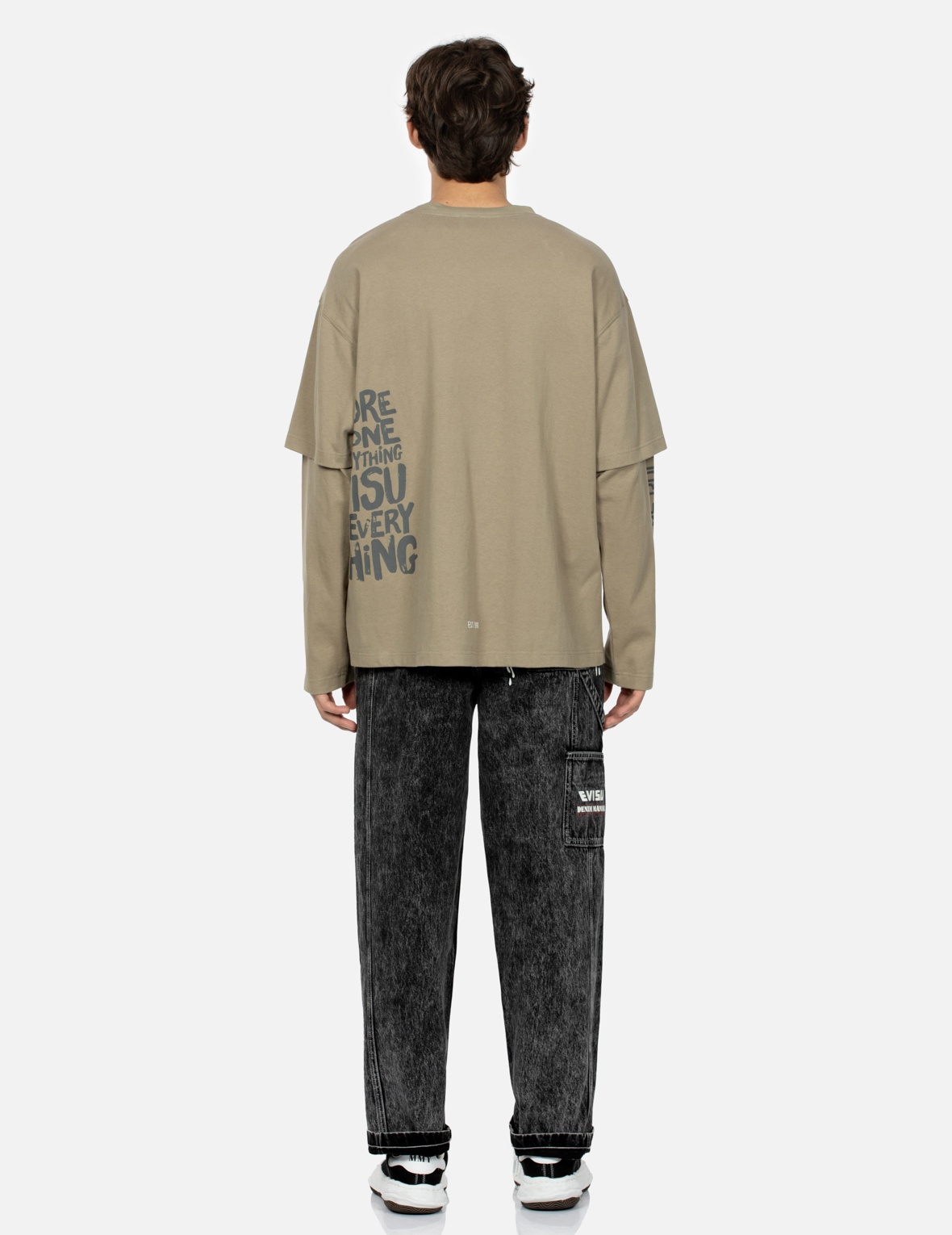 SEAGULL PRINT LOOSE FIT STRAIGHT-LEG DENIM JEANS - 5
