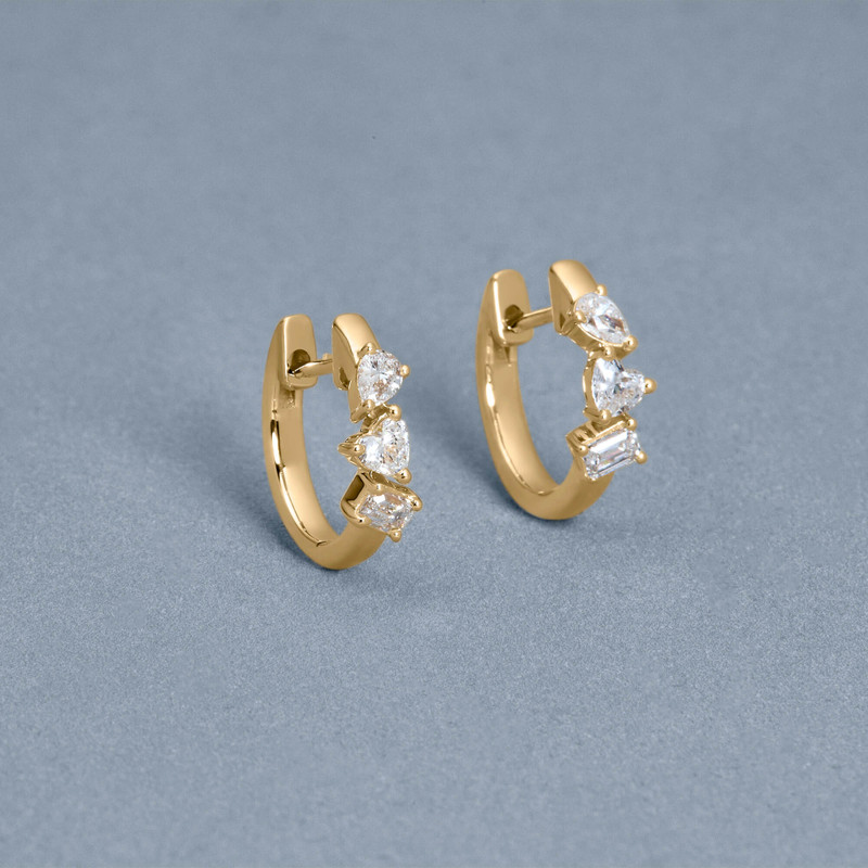 LAB-Created Diamond Mini Carnival Hoops 6