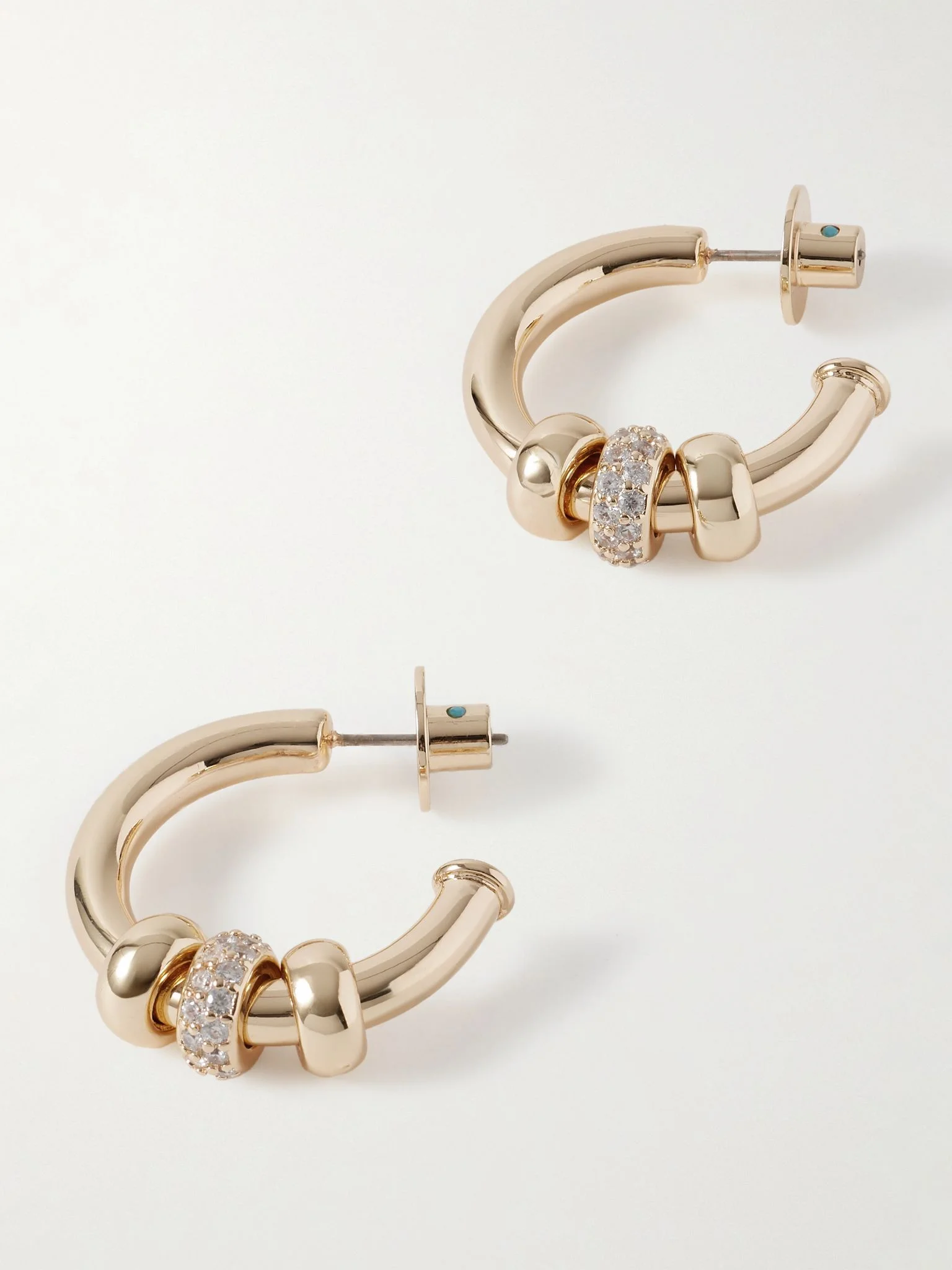 The Slider gold-tone crystal hoop earrings Gold - 1