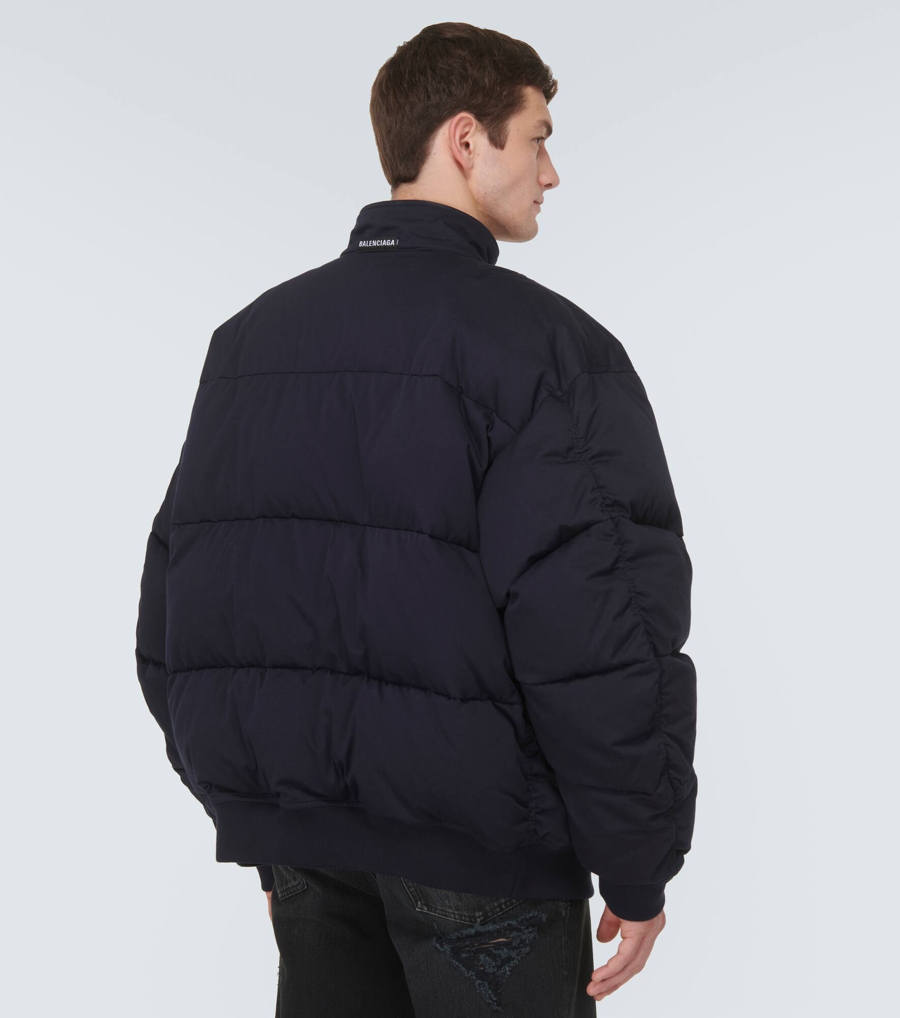 Cut-Up Harrington twill down jacket - 4