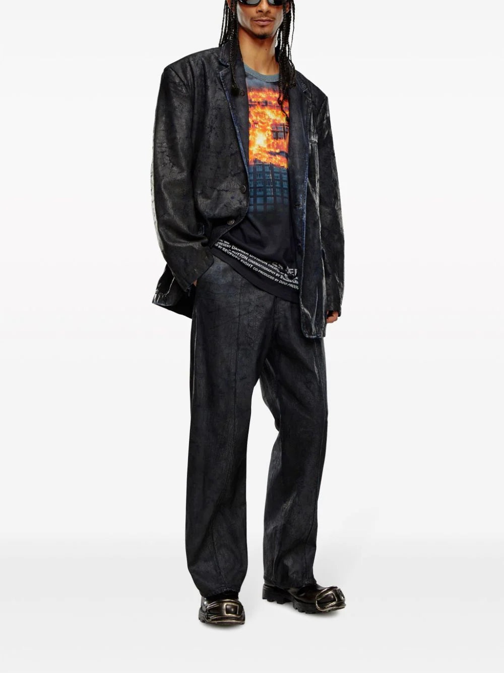D-CHINO-WORK COATED STRAIGHT-LEG JEANS - 2
