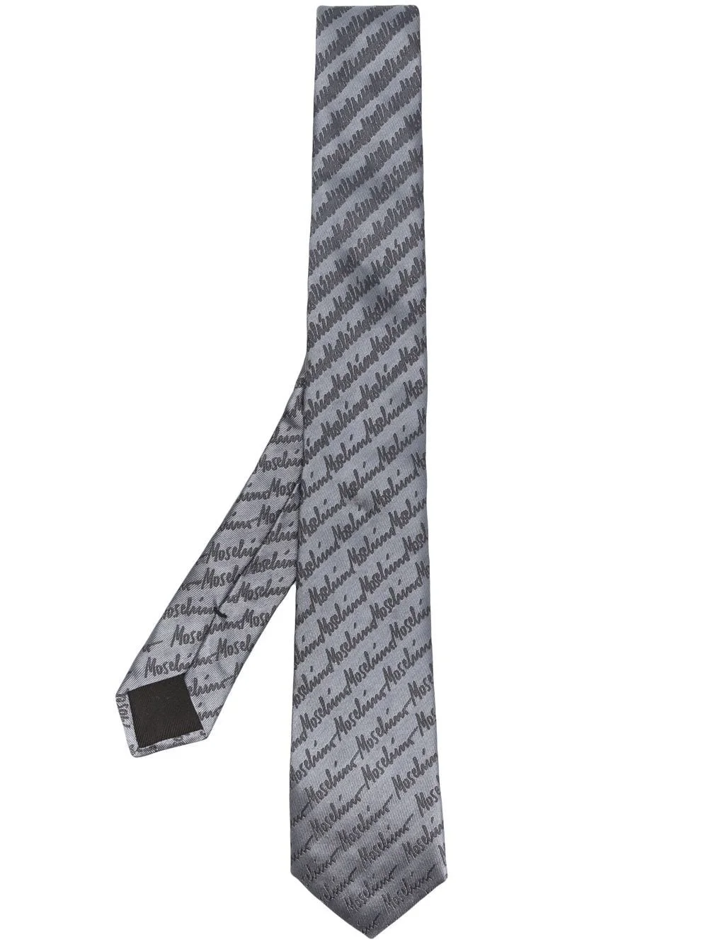 silk embroidered-logo tie - 1