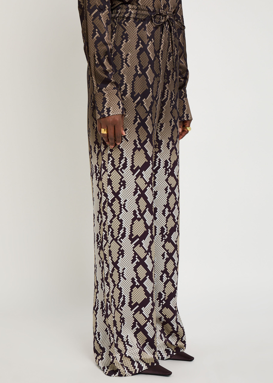 Stella Mccartney Snake Print Satin Pyjama Trousers - 2