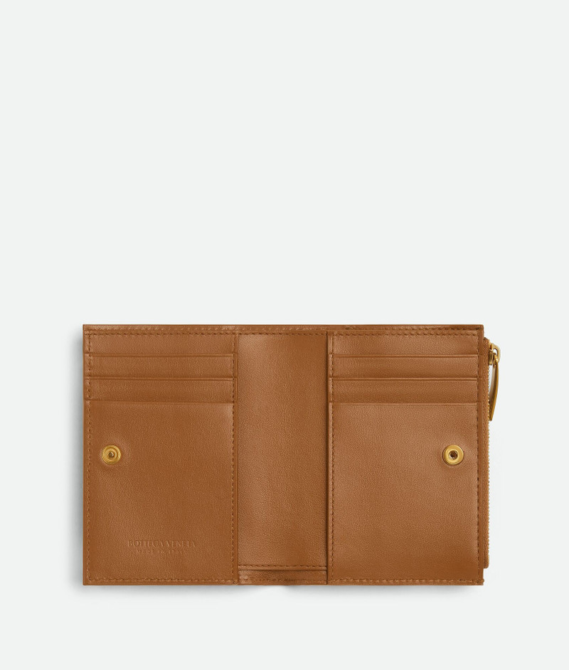 Bottega Veneta Small Intrecciato Bi-Fold Zip Wallet outlook