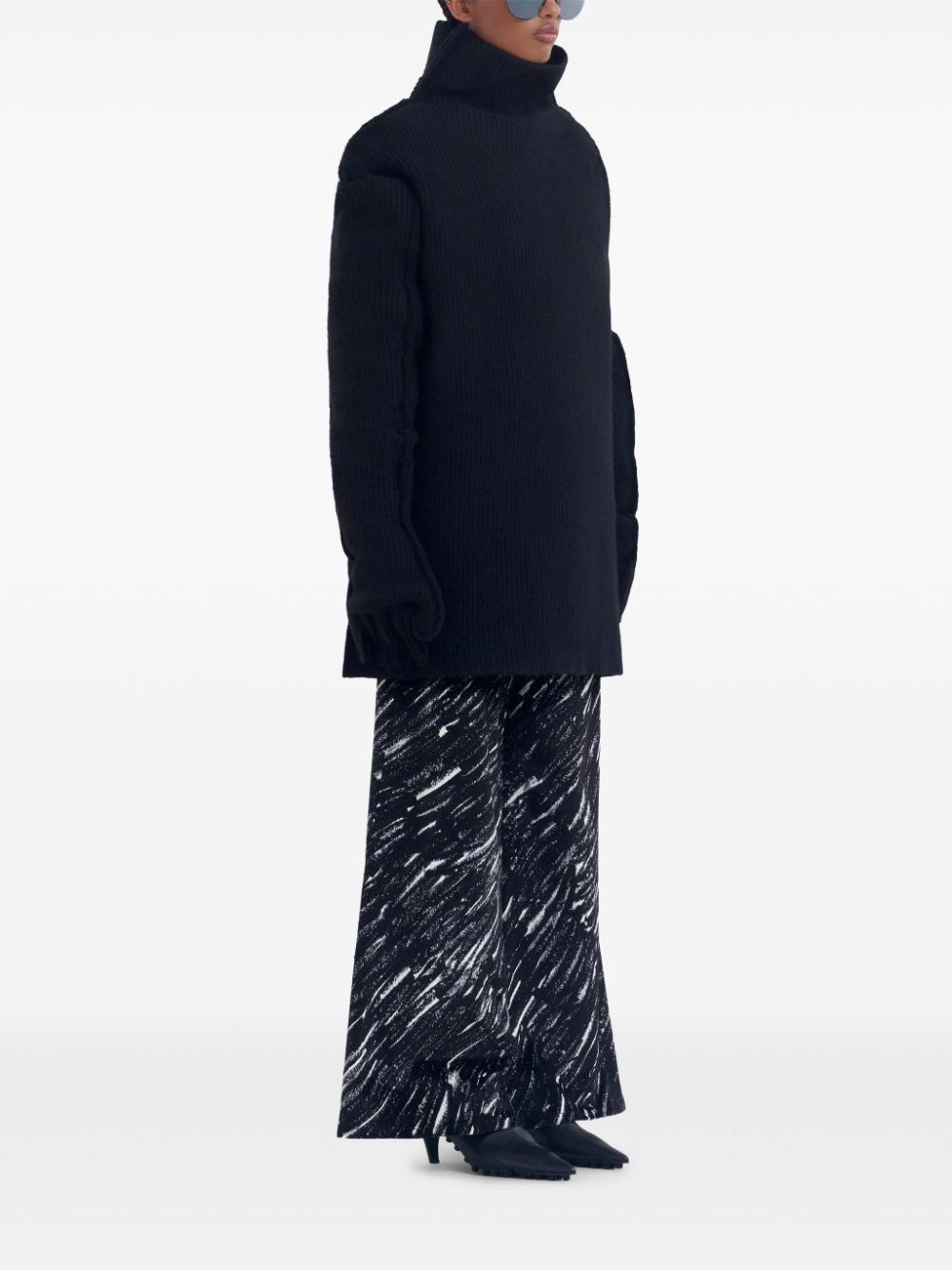 graphic-print wide-leg trousers - 2