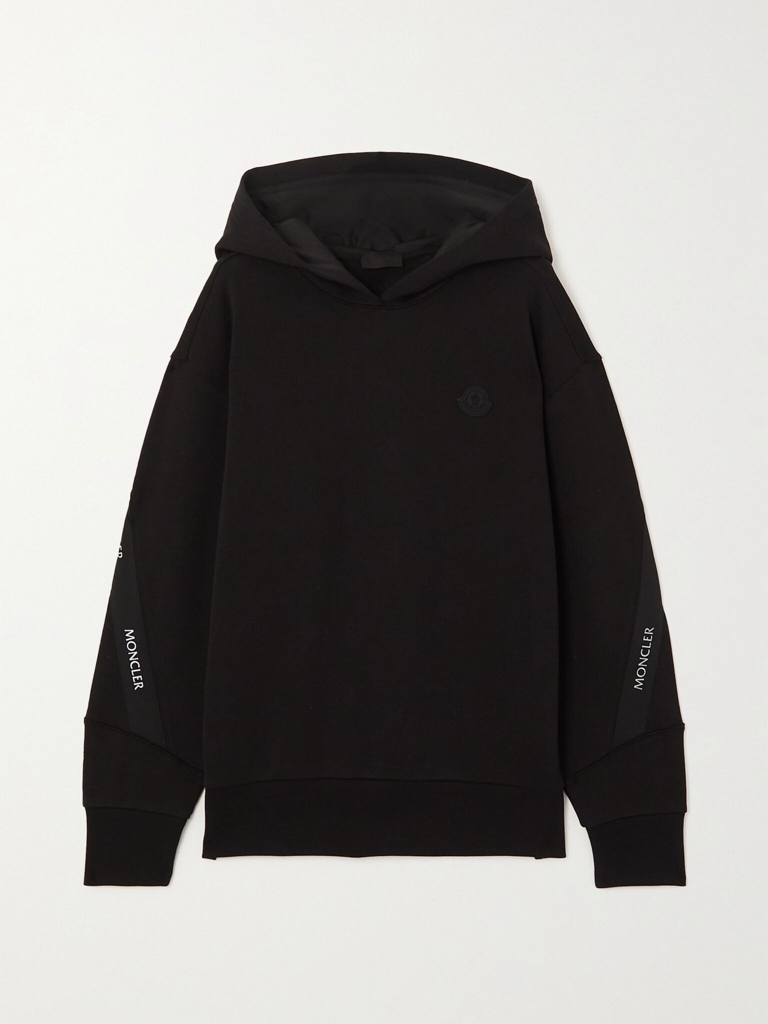 Printed cotton hoodie Black - 1