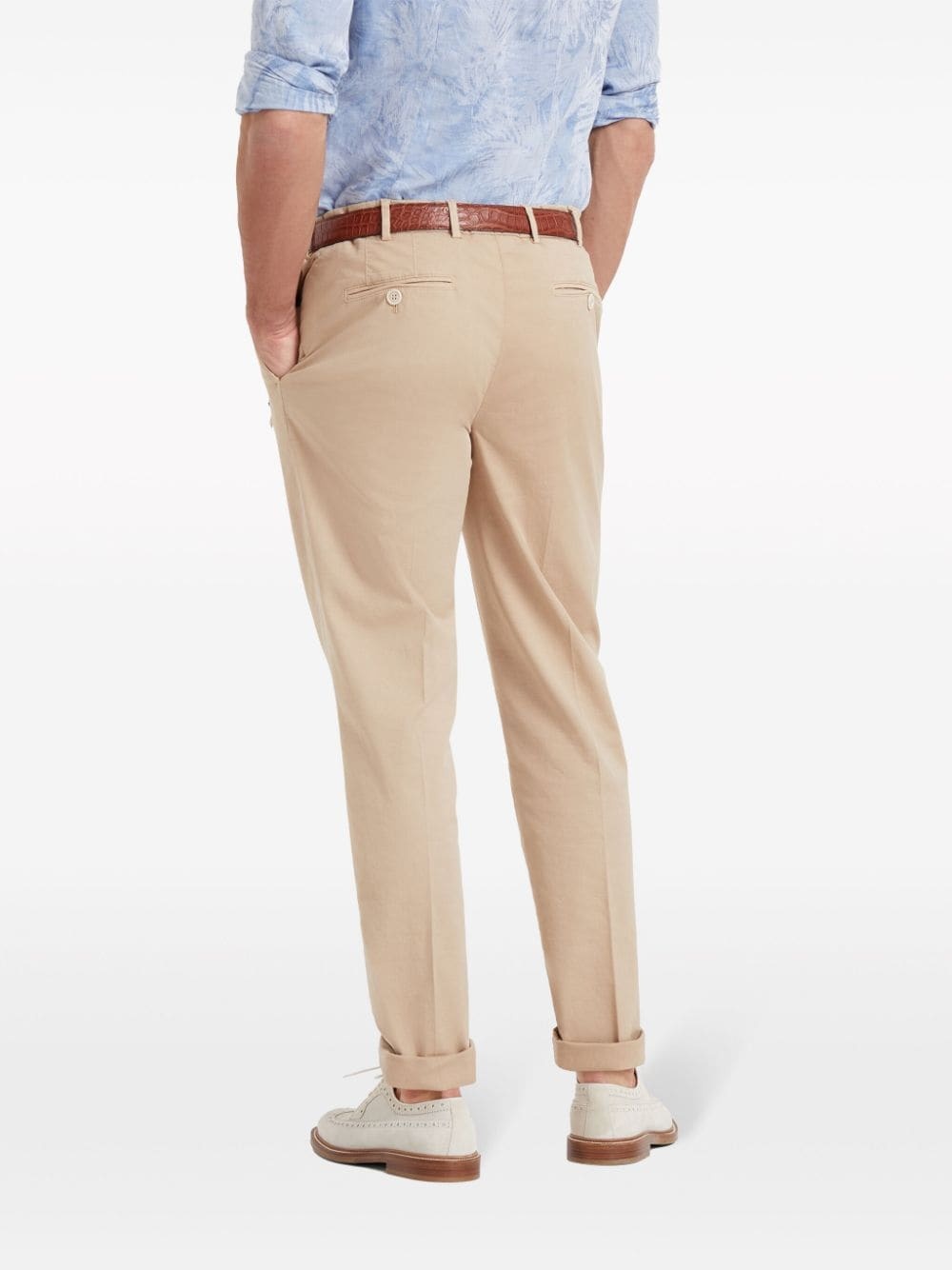 mid-rise cotton chino trousers - 4