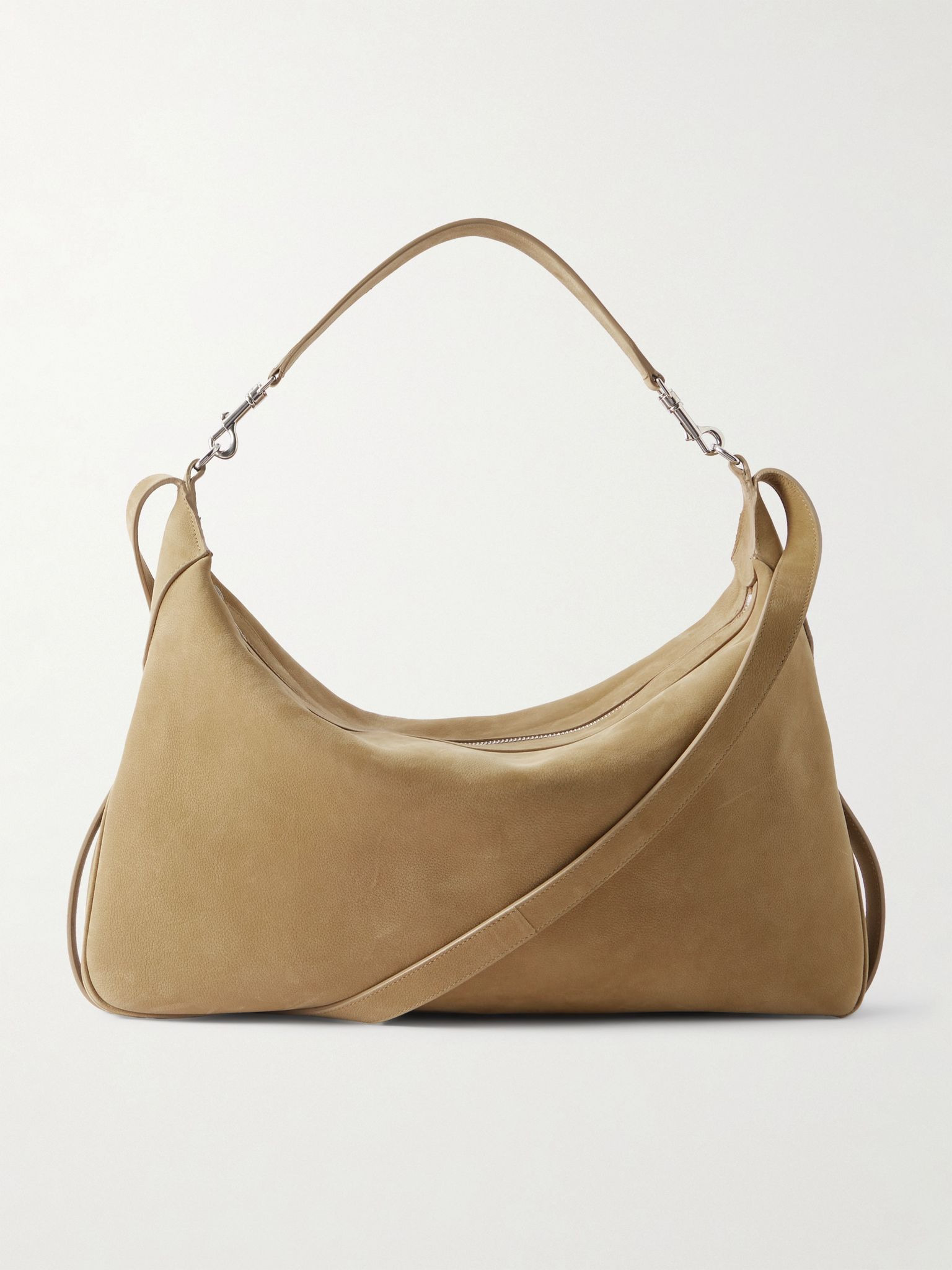 Romy Large Textured-Nubuck Messenger Bag Brown - 1