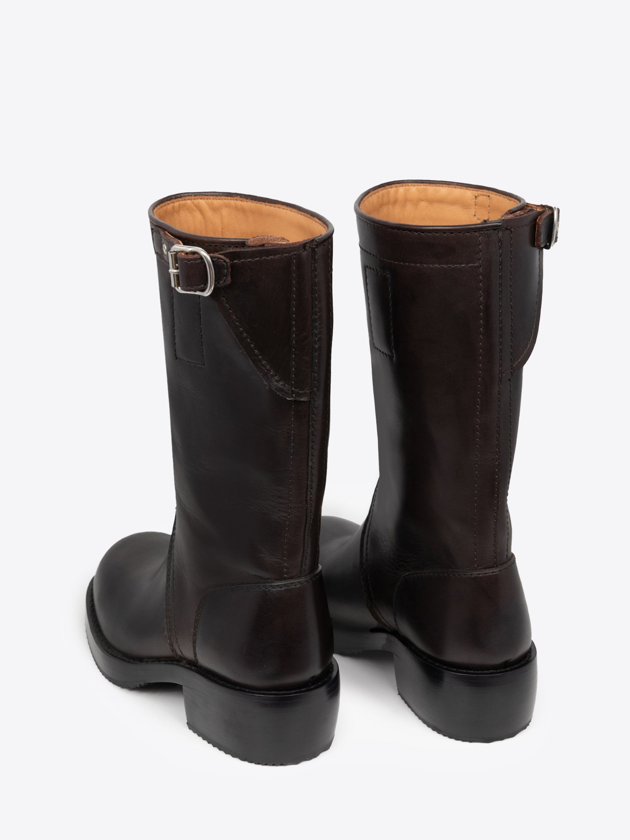 LEATHER BIKER BOOTS - 4