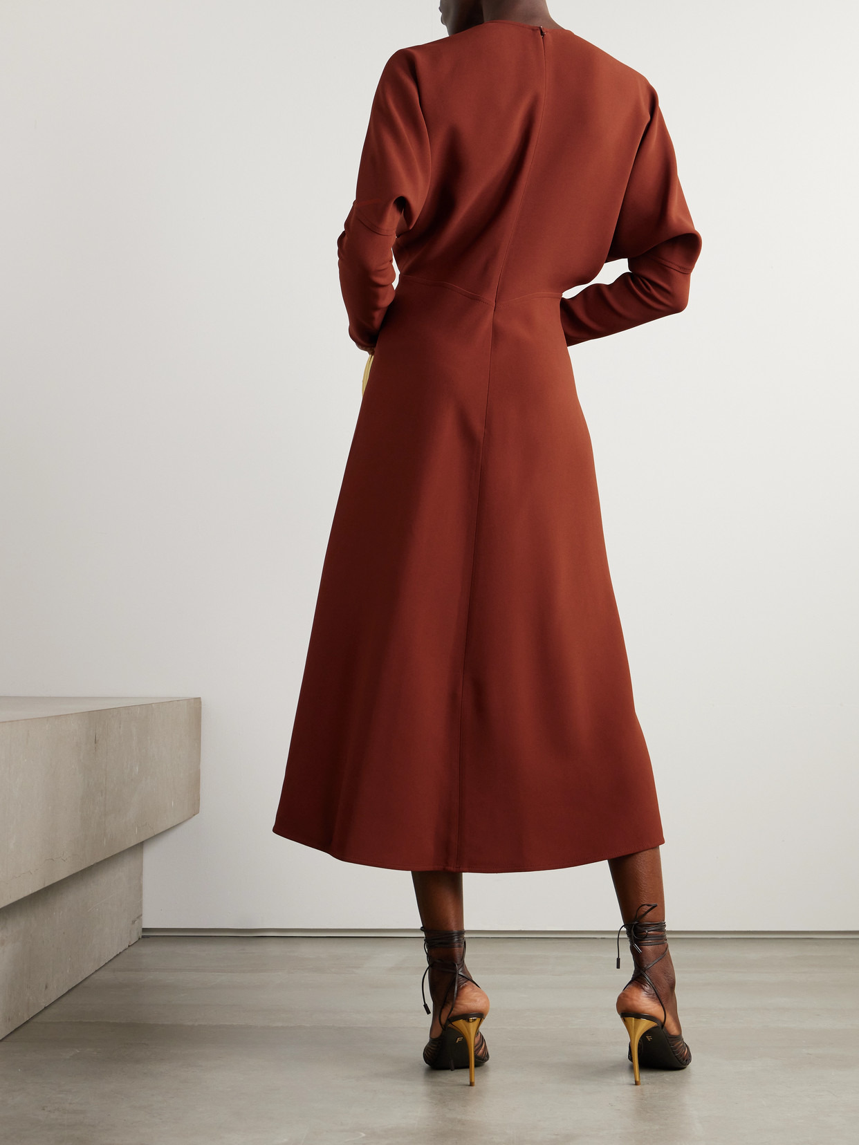 Dolman Crepe Midi Dress - 3