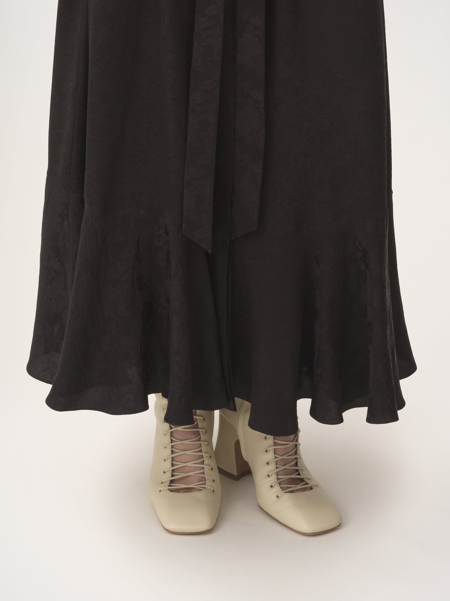 GATHERED MIDI SKIRT IN SILK JACQUARD - 6