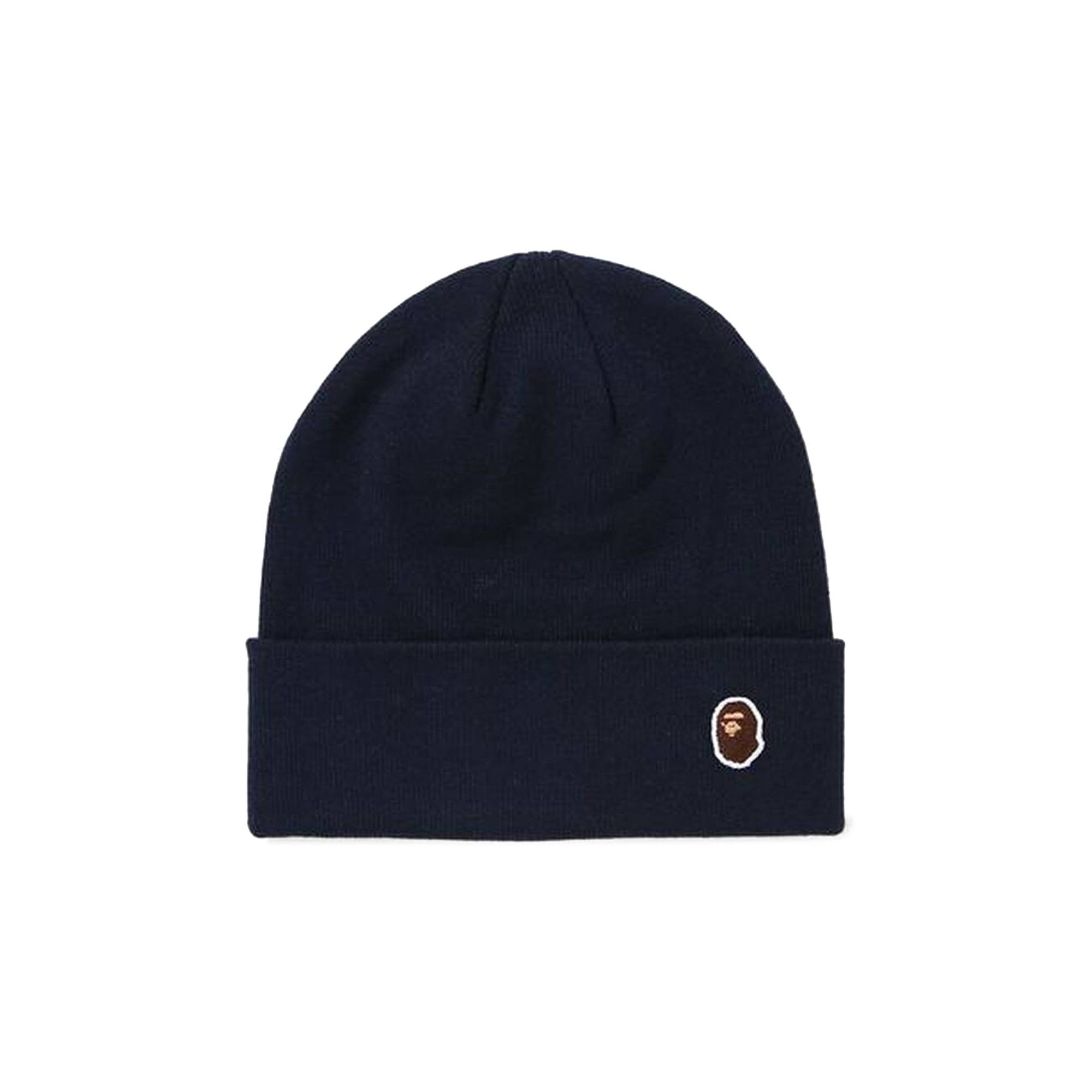 BAPE Ape Head One Point Knit Cap 'Navy' - 1