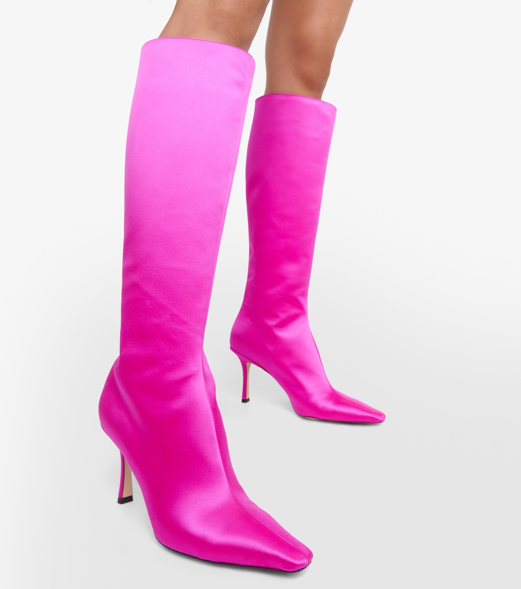 Agathe 85 satin knee-high boots - 4