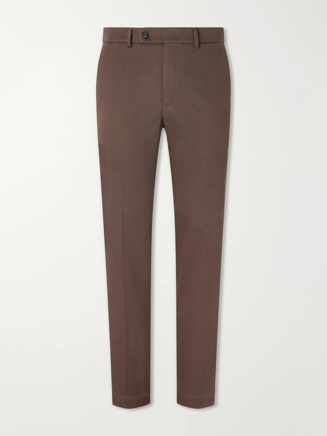 Tapered Pleated Stretch-Cotton Gabardine Suit Trousers - 1
